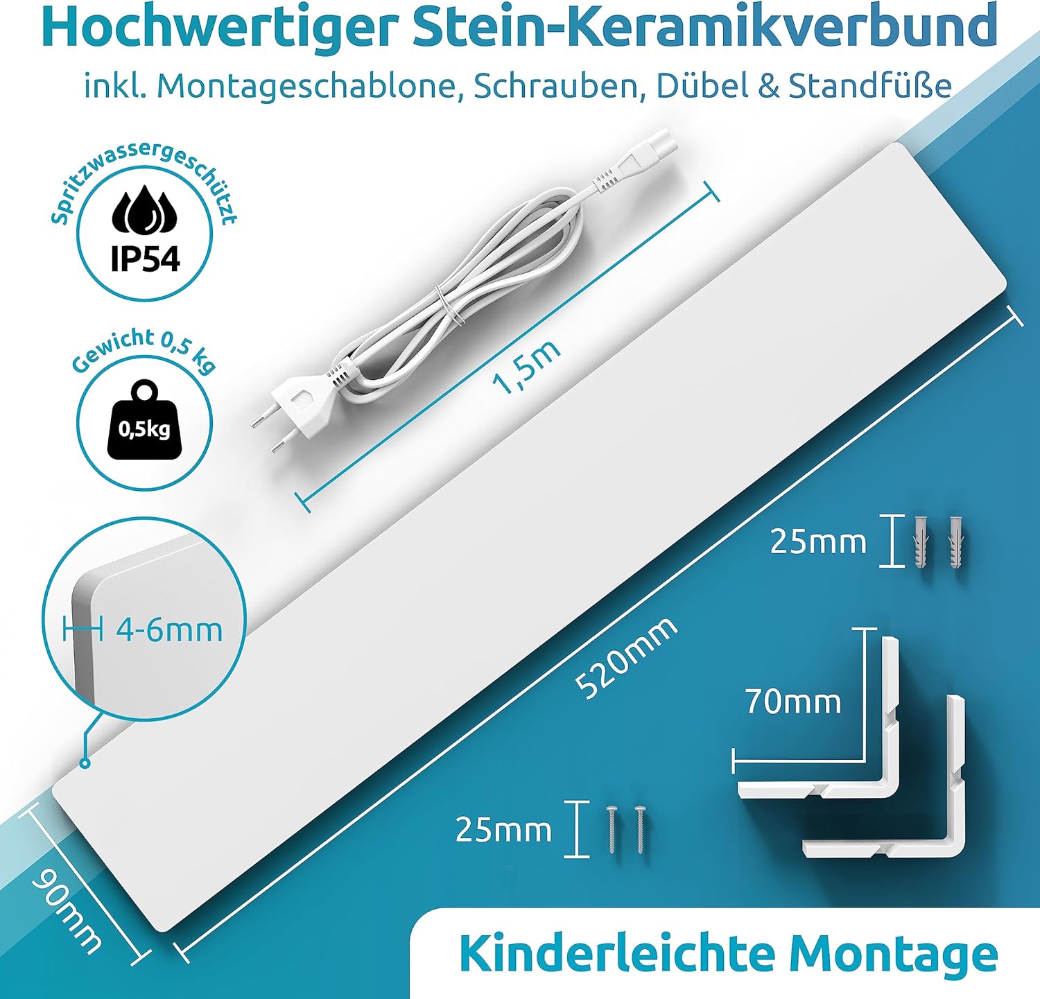 ELIAS Schimmel-Trockenschimmelentferner, Wand und Badezimmer, keine Chemikalien, für immer schimmelfrei, Alternative für den Innenbereich zu Schimmelspray und Schimmelfarbe, weiß, schimmelhemmend für jeden Raum – Bild 5