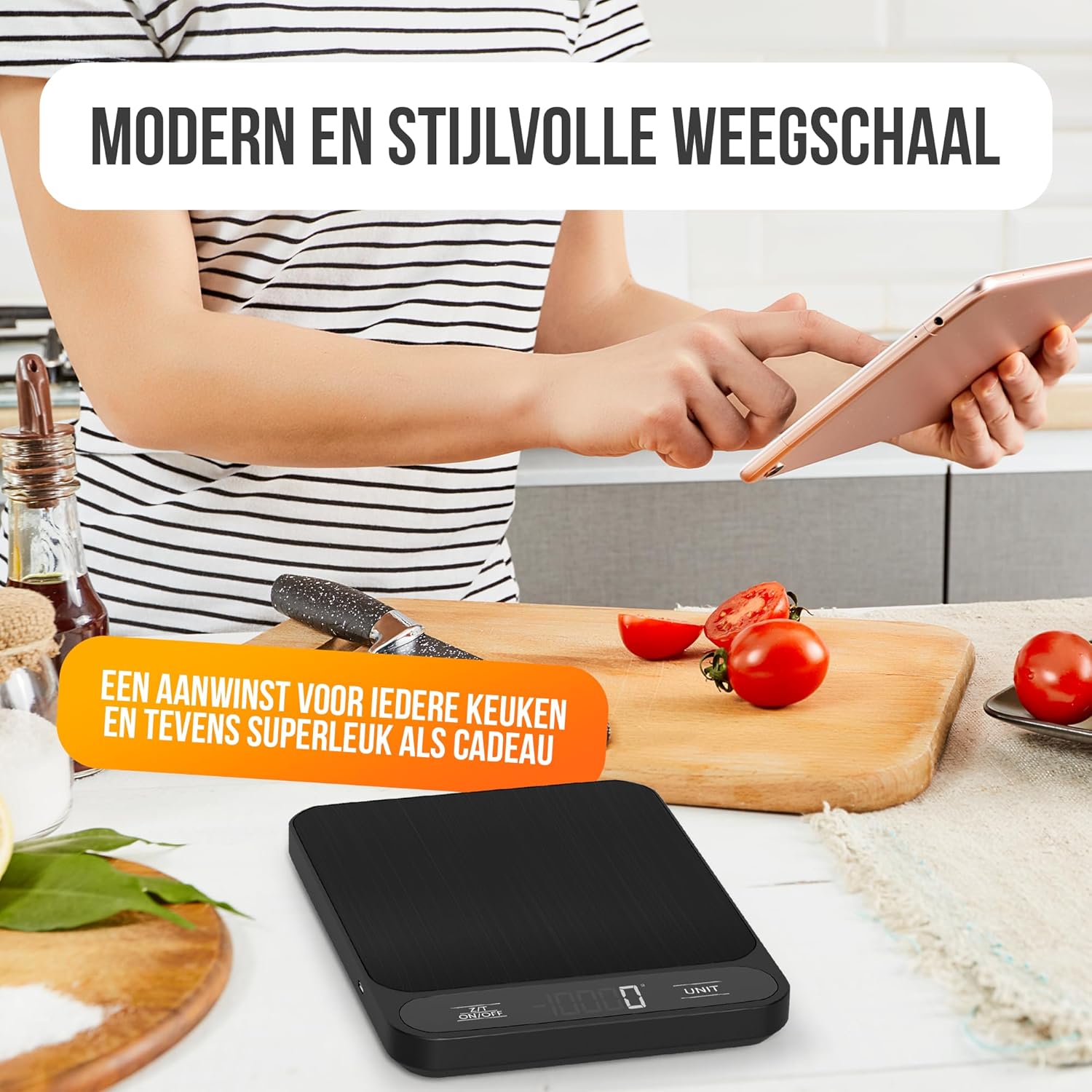 Strex Digitale Küchenwaage – 1 g bis 10 kg – Tarra-Funktion – inkl. Batterien – Schwarz – Bild 8