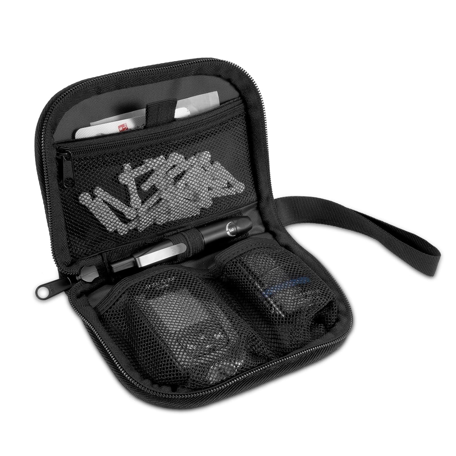 MEDMAX Diabetikertasche, Tasche für Blutzuckermessgerät, Teststreifen, Testkit, Reisetasche für Diabetiker mit Tragegriff für Glukosemessgerät, Glukometer-Aufbewahrungstasche, (aktualisierte Version)