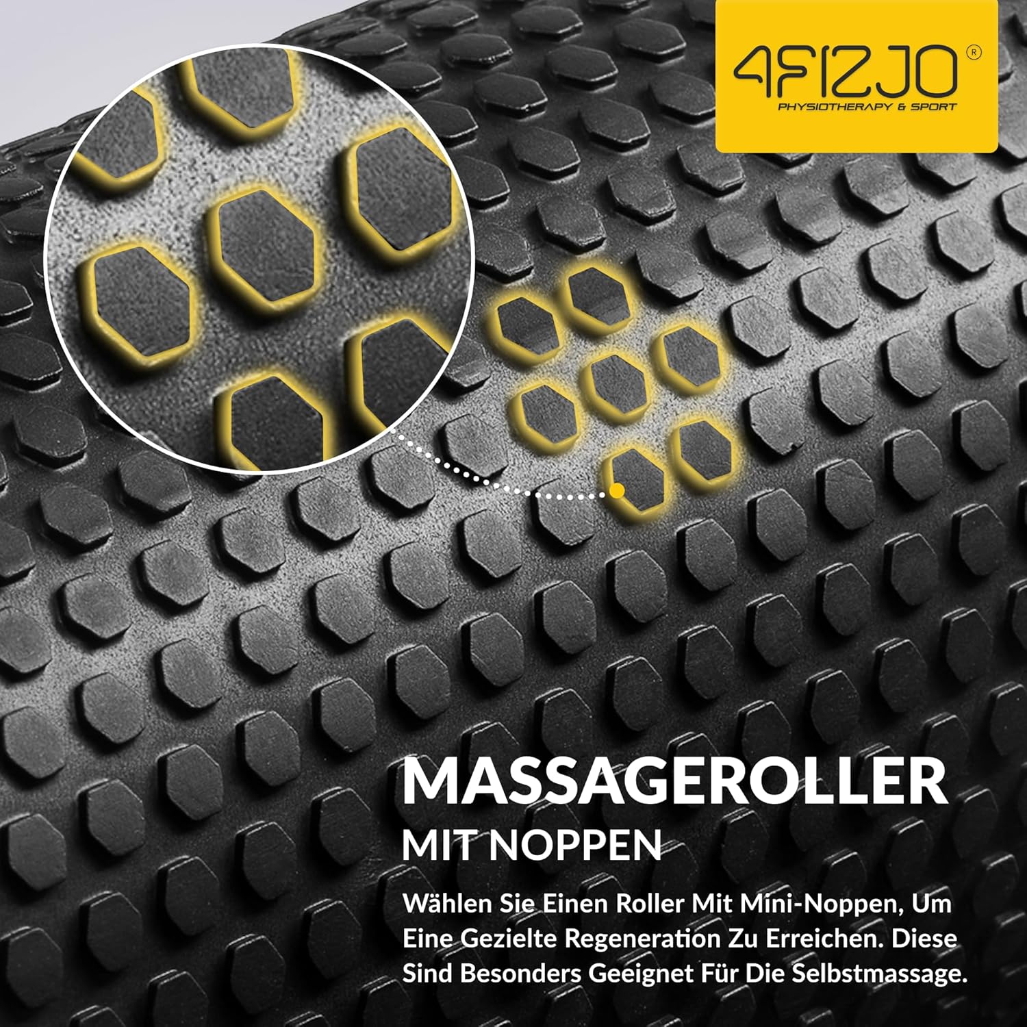 4FIZJO Faszienrolle mit Noppen aus EVA-Schaum, Durchmesser 15 cm, Länge 90 cm, Massagerolle, Rückenrolle, leicht, langlebig, mittlere Härte, Faszientraining, Massagetraining, schwarz – Bild 11