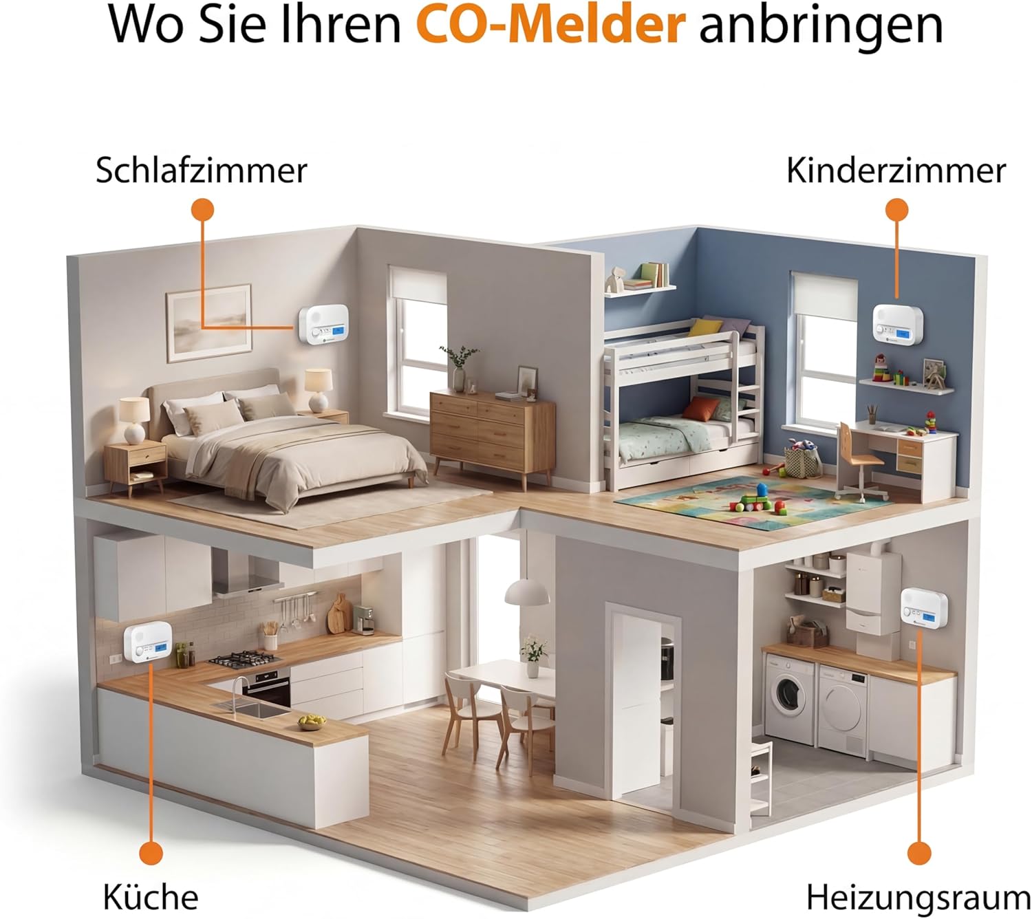 Smartwares Kohlenmonoxidmelder, 10 Jahre Sensor, 1,5 Testsiegerbewertung, mit Display und Testtaste – FGA-13041 – Bild 8