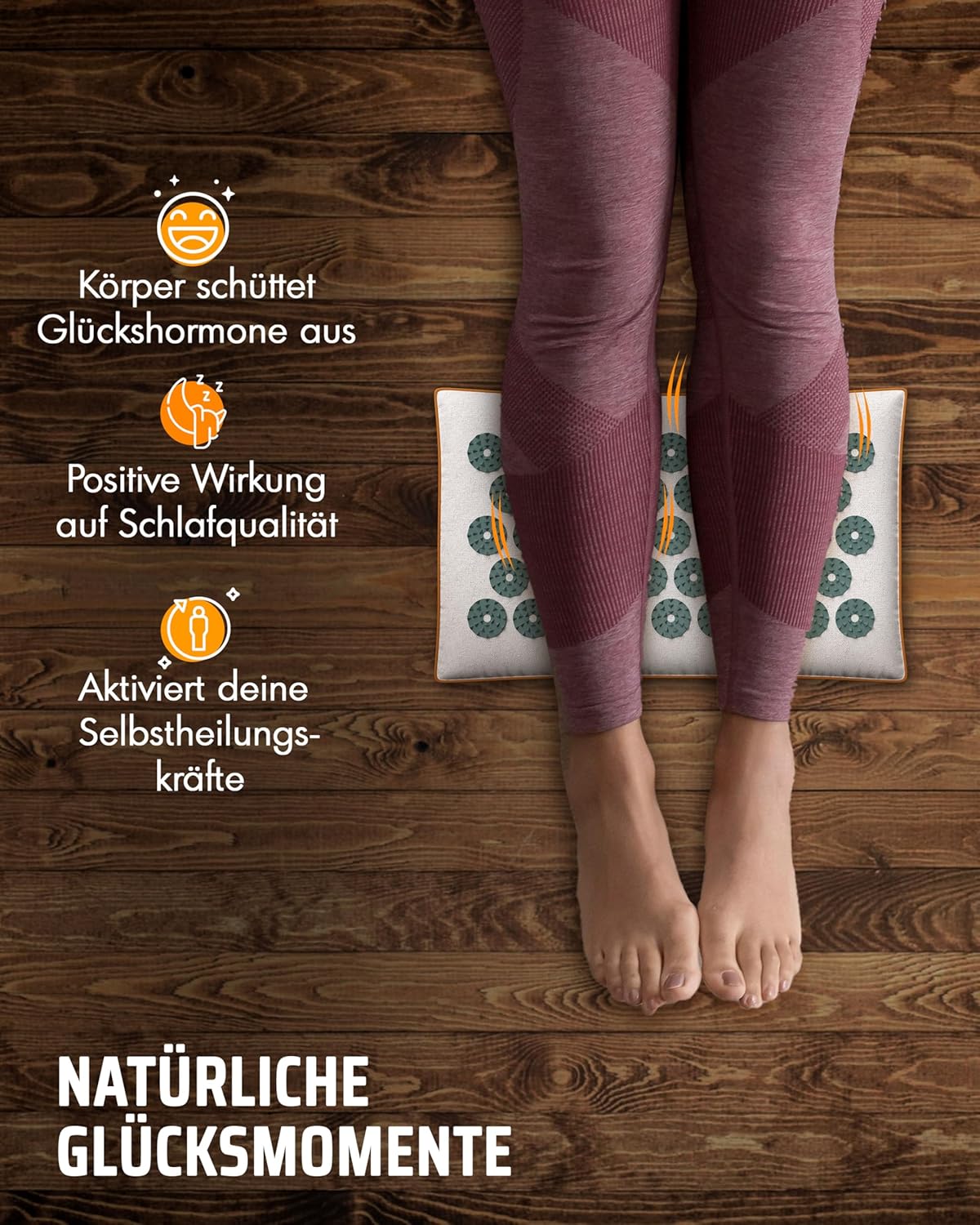 NEOLYMP Akupressurmatten-Verlängerung (18 x 30 cm), gefüllt mit Kokosfasern und Buchweizen, Massagematten-Verlängerung, Videoanleitung mit Akupunkturmatten-Übungen, Akupressurmatten-Zusatz – Bild 5