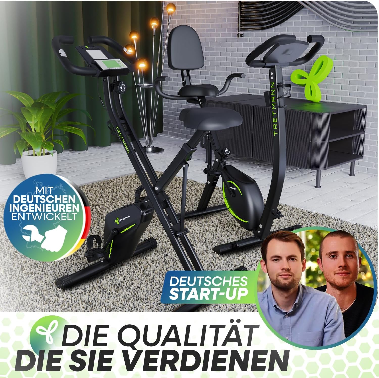 Tretmann Heimtrainer Fahrrad Klappset extra bequem & leise RelaxFoam bis 150 kg belastbar Ergometer, Heimtrainer, Ergometer Heimtrainer Senioren, Fitnessbikes – Bild 7
