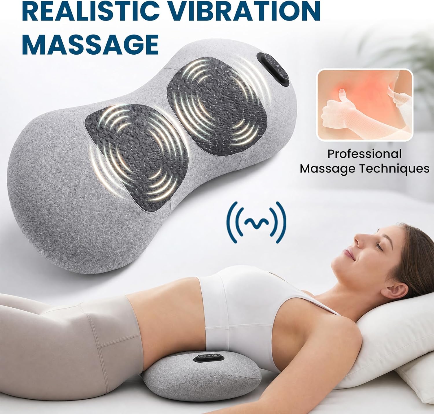 3-in-1-Rückenmassagegerät, Schulter-Massagegerät, Nackenmassagegerät mit Wärme, Vibrationsmassage und Wärmekompresse, intelligentes Massagegerät, für Nacken, Schultern, Rücken – Bild 5