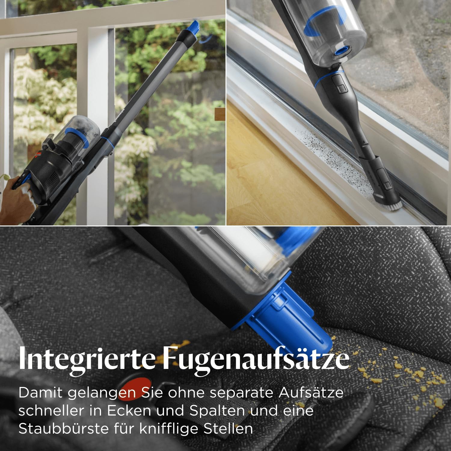Bissell PowerClean FurGuard, Akku-Staubsauger, 280-W-Motor, selbstreinigende Bürstenrolle, FurFinder-Licht, kabelloser Staubsauger, freistehend, HEPA-Filter, 2500-mAh-Ersatzakku, 50 Min. Laufzeit, 4091N – Bild 11