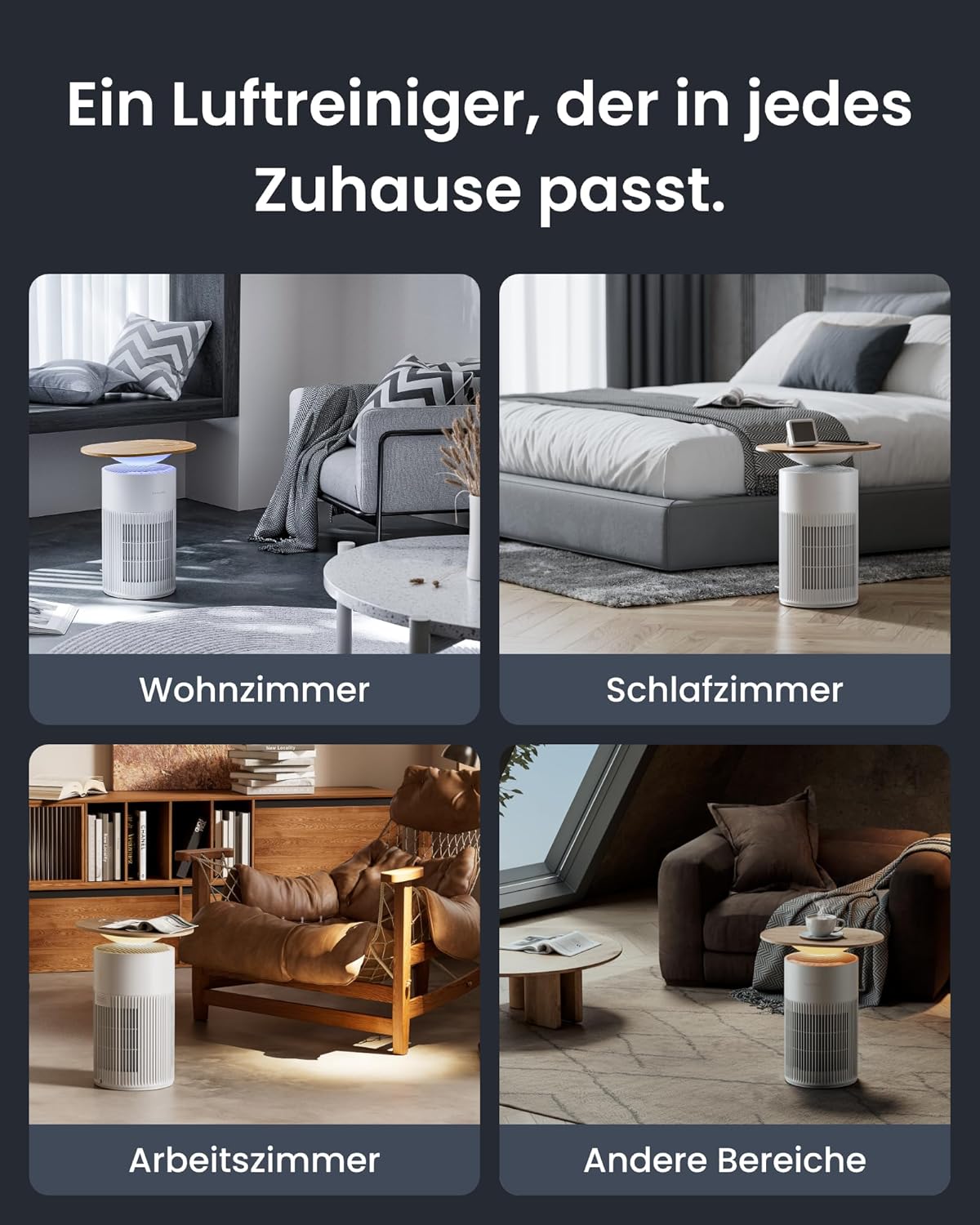 SwitchBot-Luftreiniger mit App-Steuerung und Nachtlicht, CADR 400 m³/h bis zu 83㎡ Raum, HEPA-Filter entfernt 99,97 % Schimmelstaubpollen – Bild 7