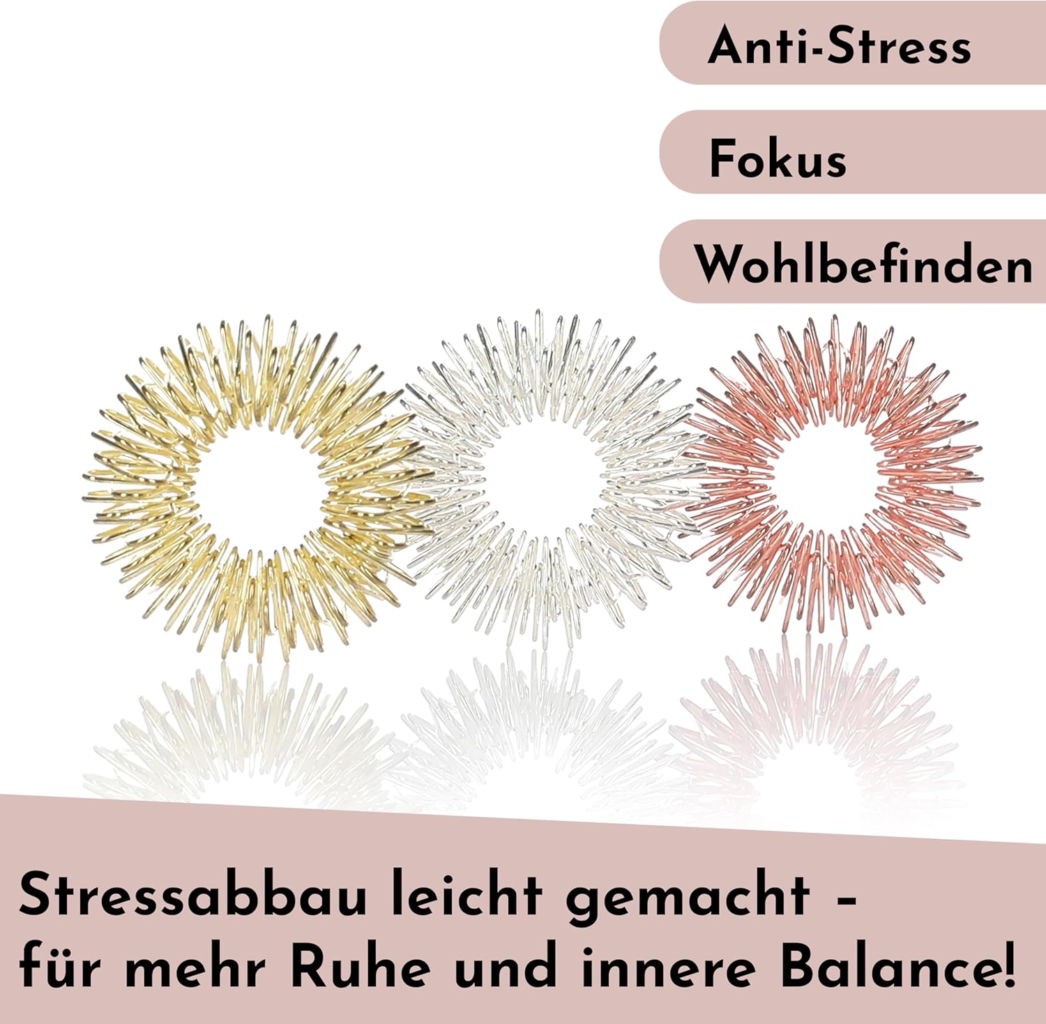 Nordstern Akupressurringe 10 Stück – Anti-Stress-Massageringe für Finger – Hilfsmittel zur Selbstmassage gegen Muskelverspannungen – Bild 2