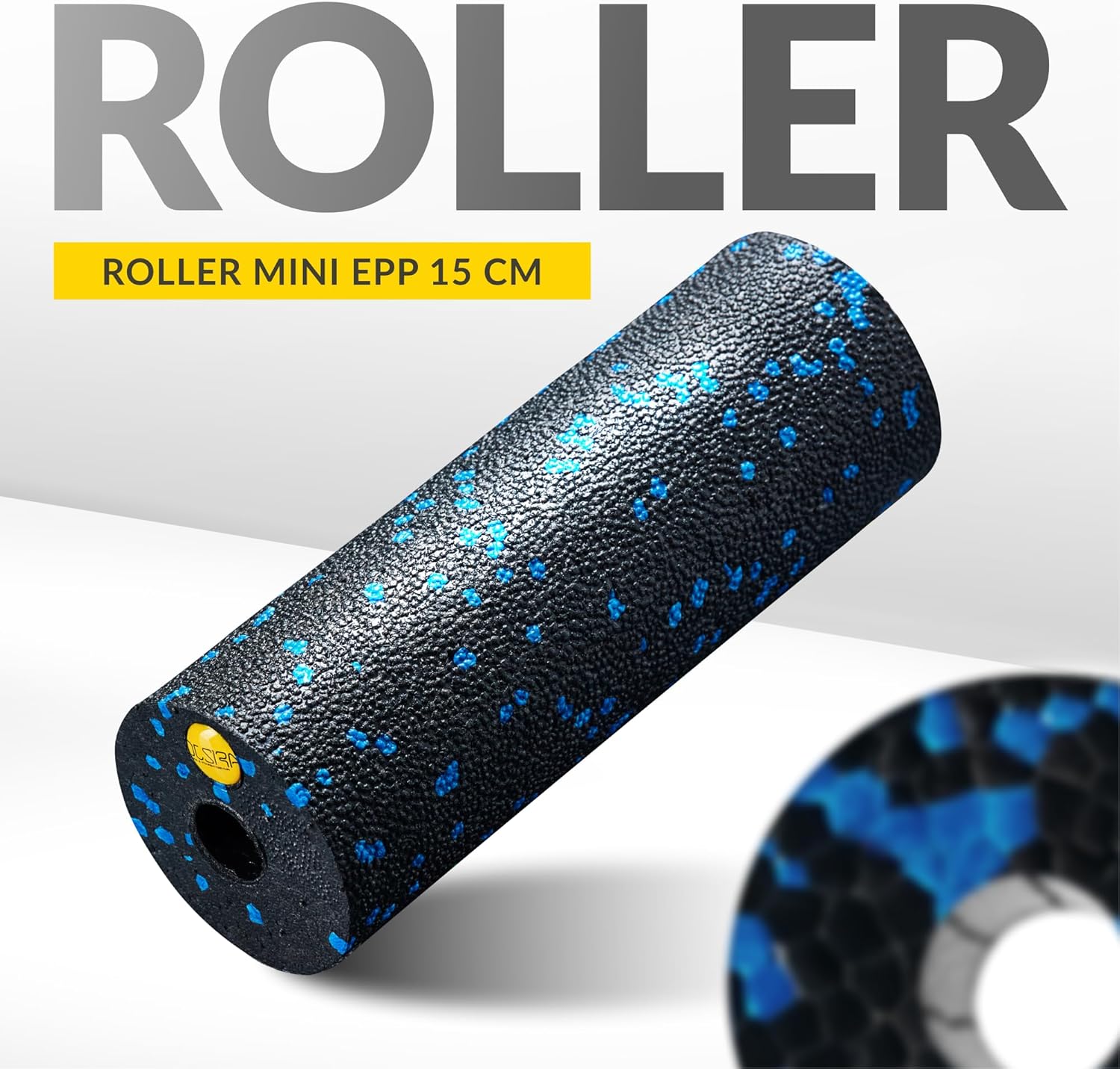 4FIZJO Faszienroller Schaumstoff, Durchmesser 5,5 cm, Länge 15 cm, Massagerolle, Rückenrolle, Fitnessrolle, leicht, hart, Schaumstoffrolle, Faszientraining, Massagetraining, Schwarz/Blau – Bild 8