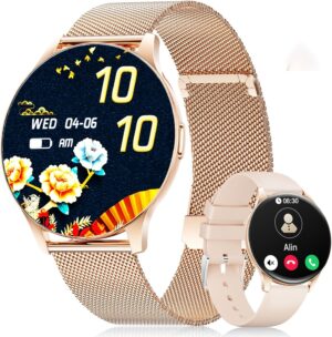 LIGE Damen Smartwatch (2 Armbänder...