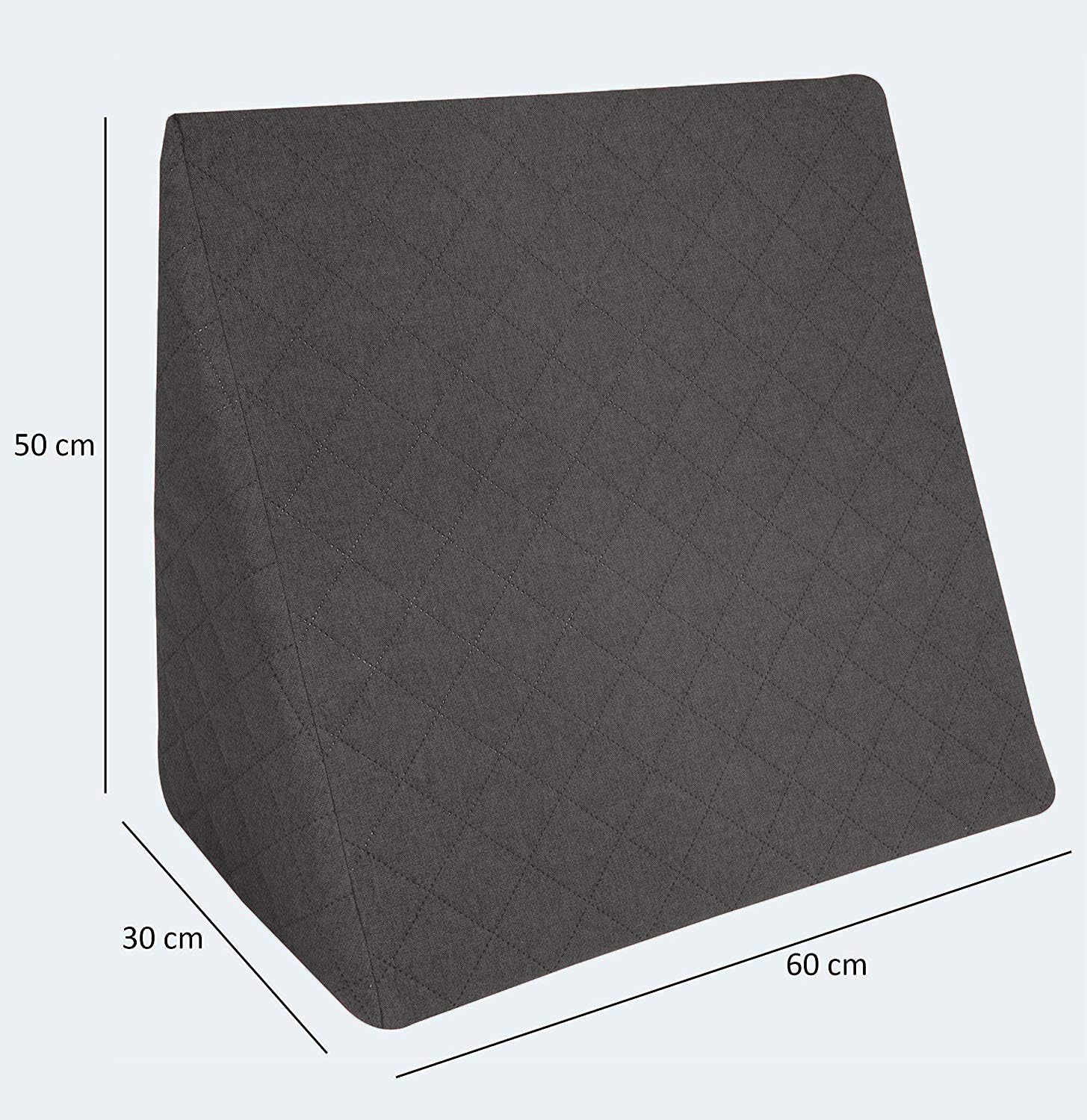 Rückenkissen 60 x 50 x 30 cm, bequemes Lesekissen für Bett und Sofa, formstabile Rückenlehne, ideal zum Lesen oder Gaming, Kissen, vielseitiges Rückenkissen, Anthrazit – Bild 3