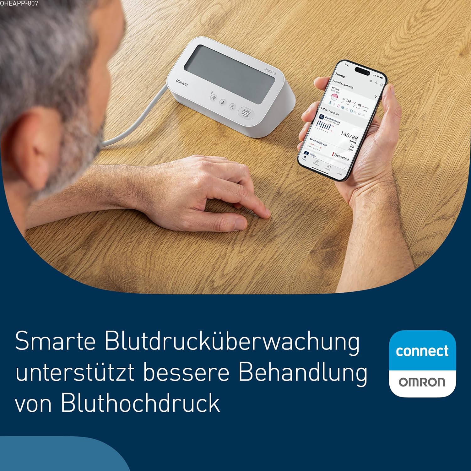 OMRON X4 Connect AFib Automatisches Blutdruckmessgerät mit App und Bluetooth, Oberarm-Blutdruckmessgerät mit Erkennung von Vorhofflimmern (AFib), klinisch validiert, Diabetiker und Schwangere, 22–42 cm – Bild 5