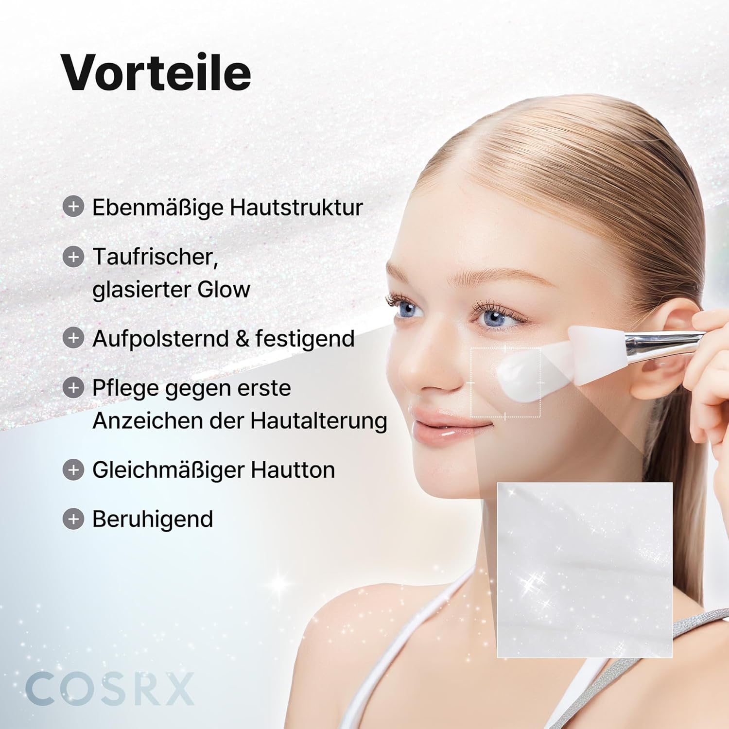 COSRX PDRN Exosome Skinplaning Glaze Mask für Glashaut mit Lachs-DNA PDRN und Exosomen, Collagen Night Wrapping Mask für das Gesicht, mit Silikonbürste, verfeinert die Haut, 50 ml, koreanische Hautpflege – Bild 5