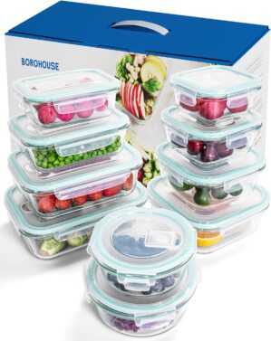 10-teiliges Glasbehälter-Set mit D...