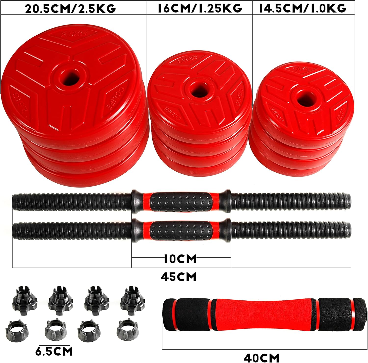 CCLIFE Hanteln Set 2er Kurzhanteln Langhanteln verstellbar Hantelset 20/25/30/40kg professionelle Hantel mit Verbindungsstahlrohr Gewichten – Bild 3