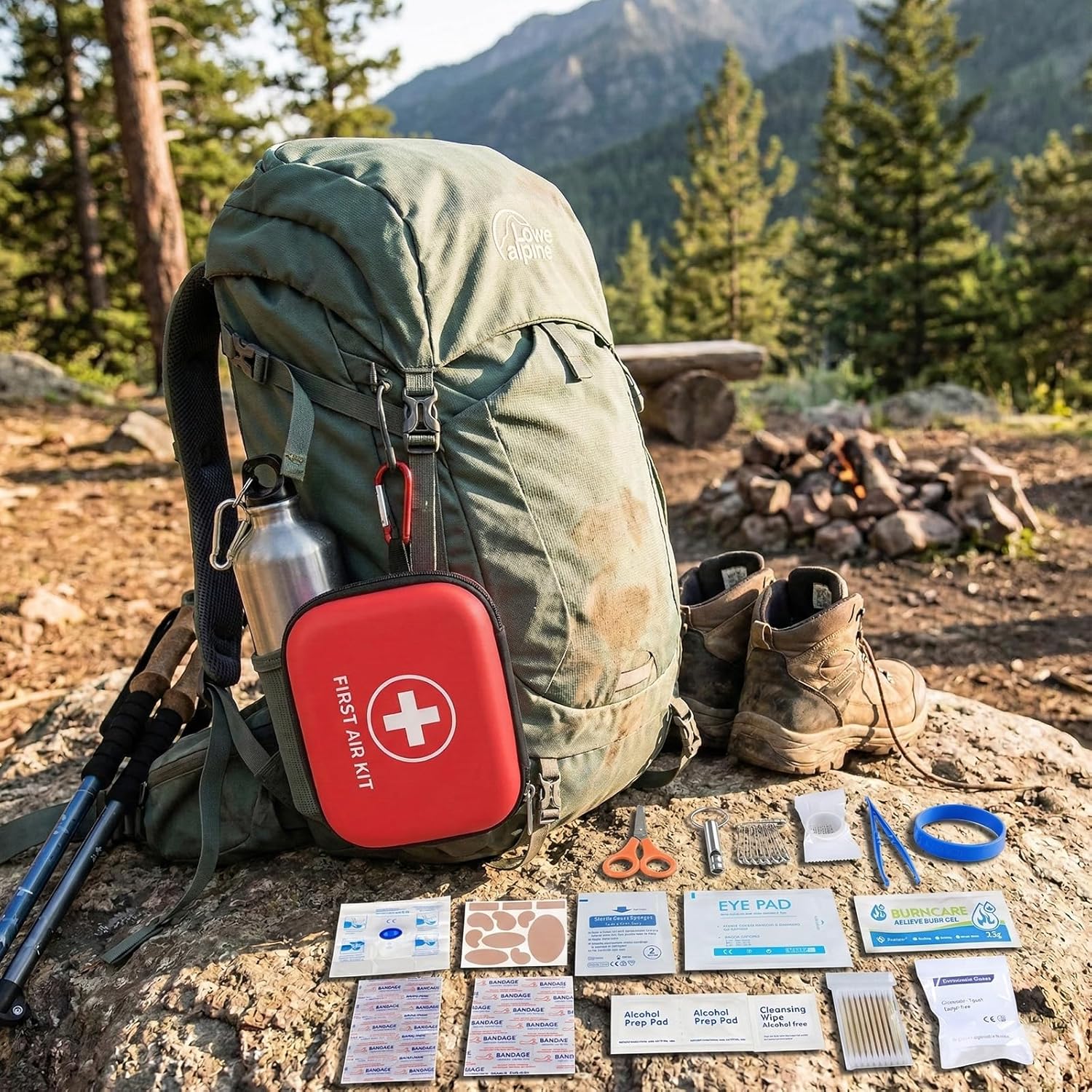 Carehabi Erste-Hilfe-Set Outdoor 2026, 114-teiliges Erste-Hilfe-Set, wasserdicht, Erste-Hilfe-Set, Notfallausrüstung für Wandern, Camping, Fahrrad, Reisen, Mini-Erste-Hilfe-Tasche – Bild 6
