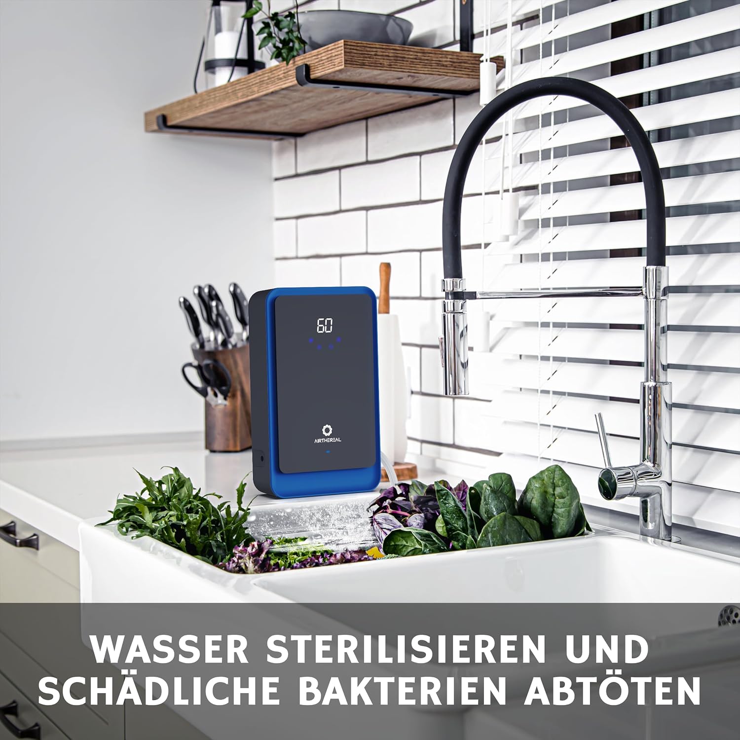 Airthereal AH1000 2-in-1-Ozongenerator und Ozongerät für Wasser und Luft mit 2 Modi, Timer und Negativ-Ionen-Generator – reinigt Wasser, Luft, Waschlappen sowie Obst und Gemüse – Bild 4
