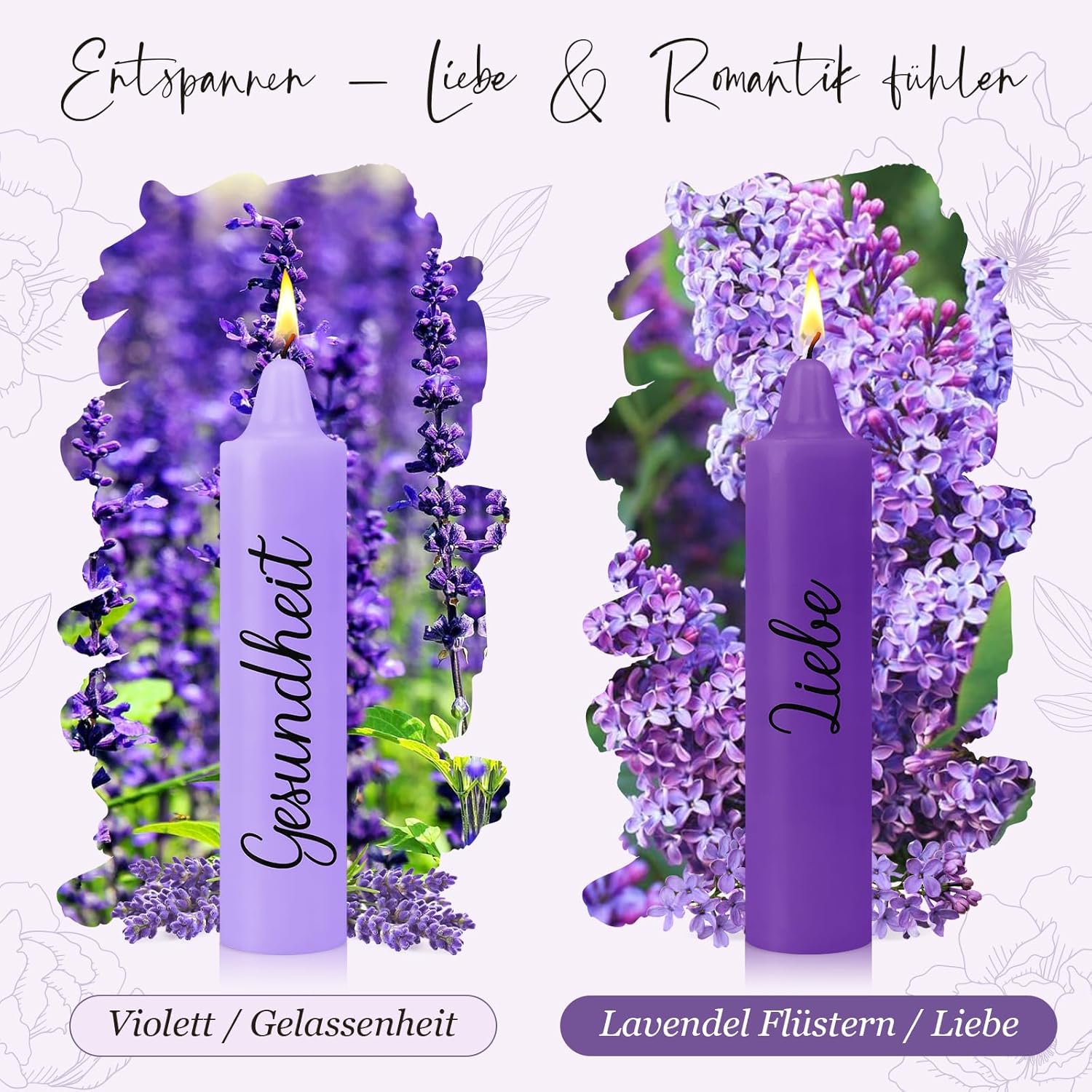 Kerzen Geschenkset Geburtstagsgeschenk für Frauen oder Freundin, nimm dir, was du brauchst, Mitbringsel Kerzenhalter Holzkiste mit Kerzen Deko und Trockenblumen – Bild 3