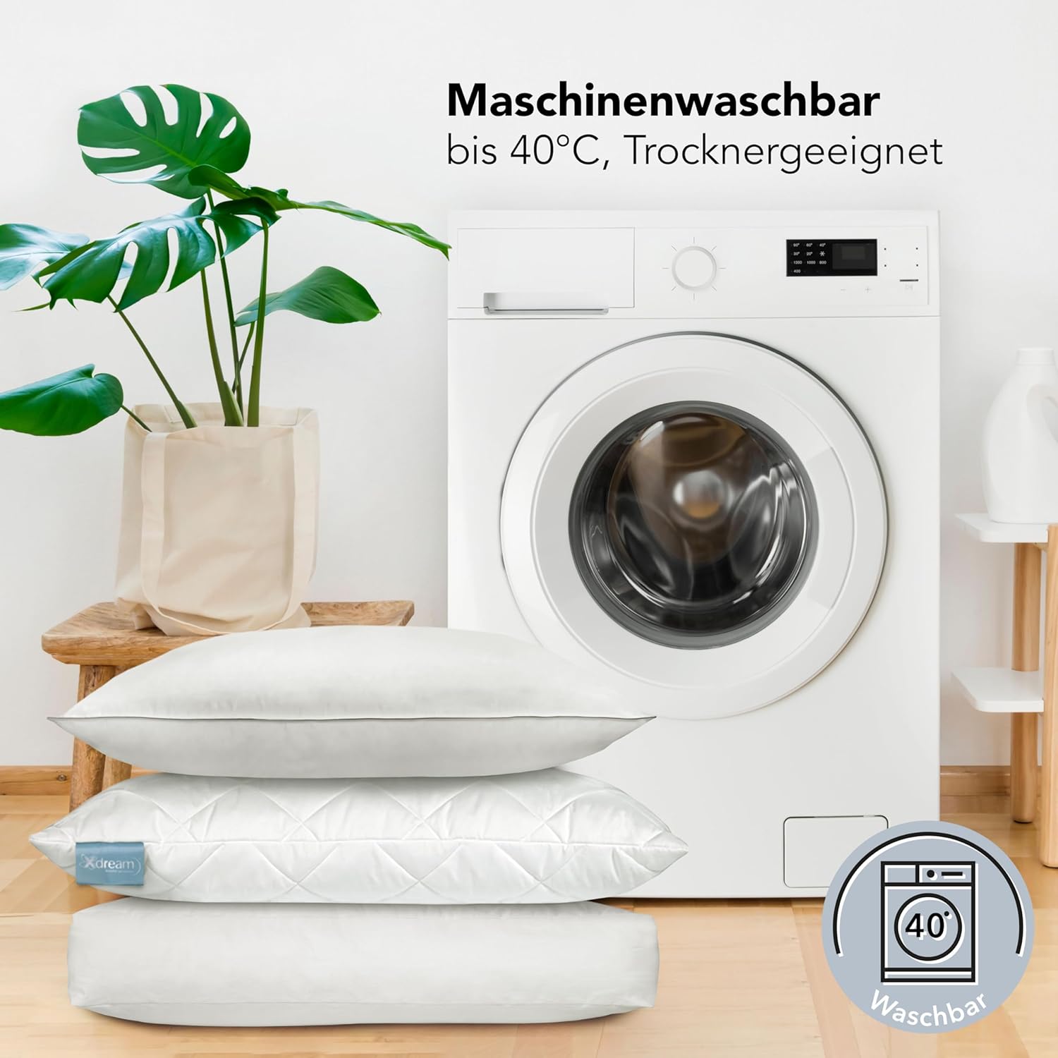 XDREAM Bequemes Kniekissen für Seitenschläfer, orthopädisches Beinkissen aus Komfortschaum zur Entlastung von Knie und Rücken, halbe Nackenrolle, Nackenrolle, Lendenkissen, waschbarer Bezug – Bild 4
