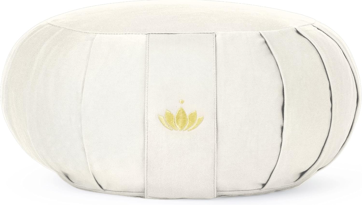 Lotuscrafts Zafu Zen Meditationskissen, Yogakissen, Sitzhöhe 15 cm, Yoga Zafu Kissen mit Dinkelfüllung, waschbarer Bezug aus Bio-Baumwolle, GOTS zertifiziert, mit Stickerei – Bild 2