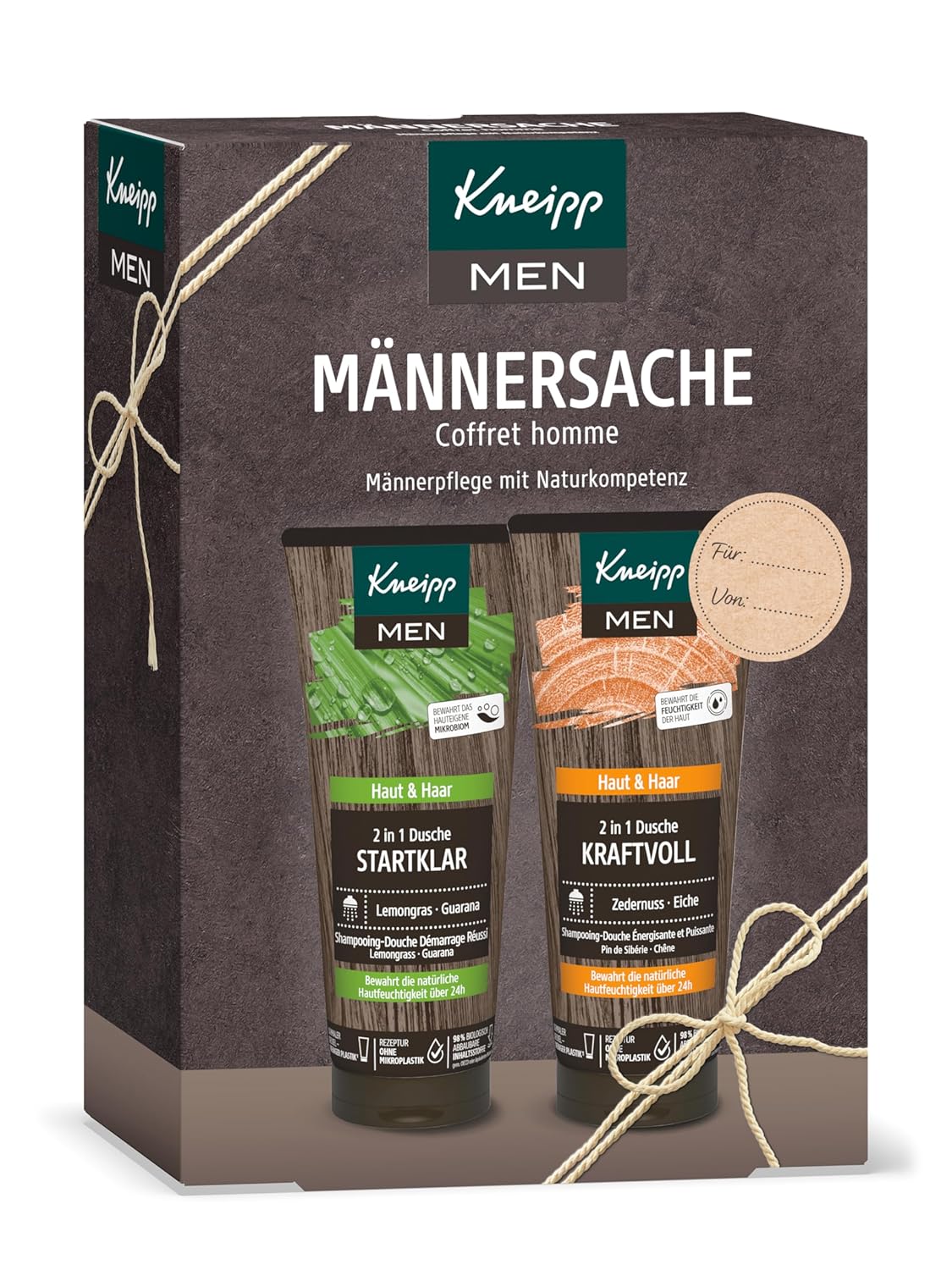 Kneipp Geschenkset Männersache, 2 in 1 Männerduschen von Kneipp in Originalgröße, Wellness-Geschenk für Männer, Kneipp Männer: Männerpflege mit Naturkompetenz, 2 x 200 ml
