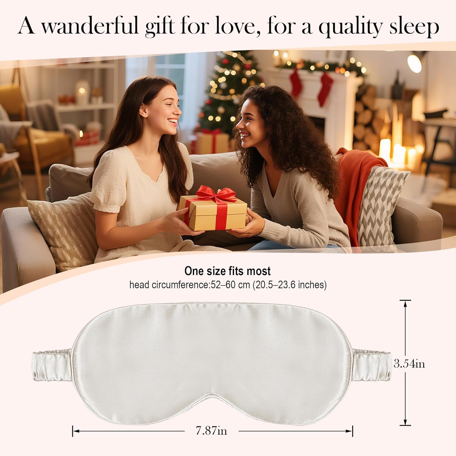 SilkDream Schlafmaske aus 100 % Seide, Damen und Herren, Augenmaske, Schlafmaske, Seide, Flugzeug, Verdunkelungsschlafmaske, Weiß – Bild 6