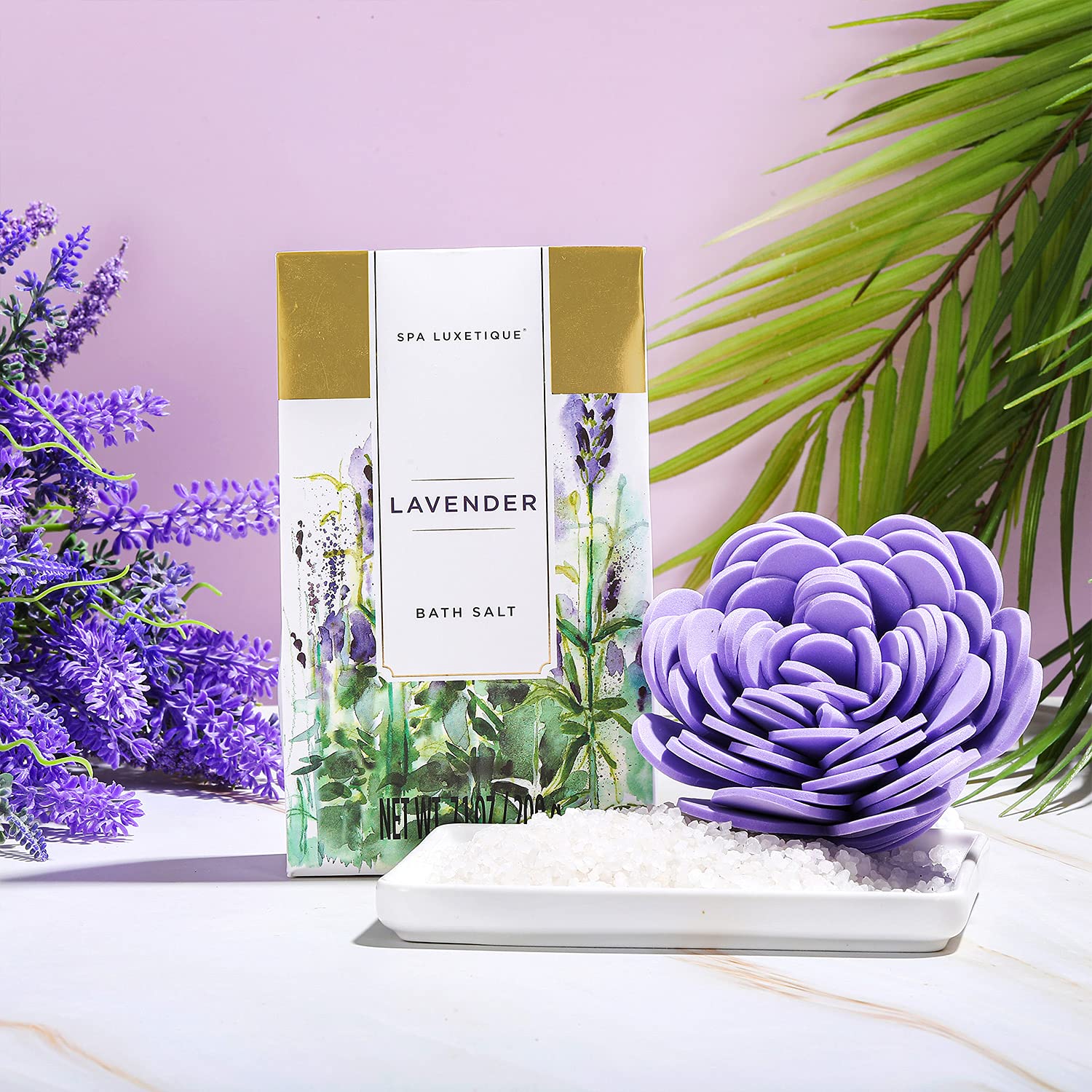 Geschenk für Freundin, Spa-Luxus, 12-teiliges Lavendelduft-Geschenkset mit Duschgel, Handcreme, Badesalz in der Stoffbox, Geschenke zum Valentinstag, Weihnachtsgeschenke, Muttertagsgeschenk – Bild 8