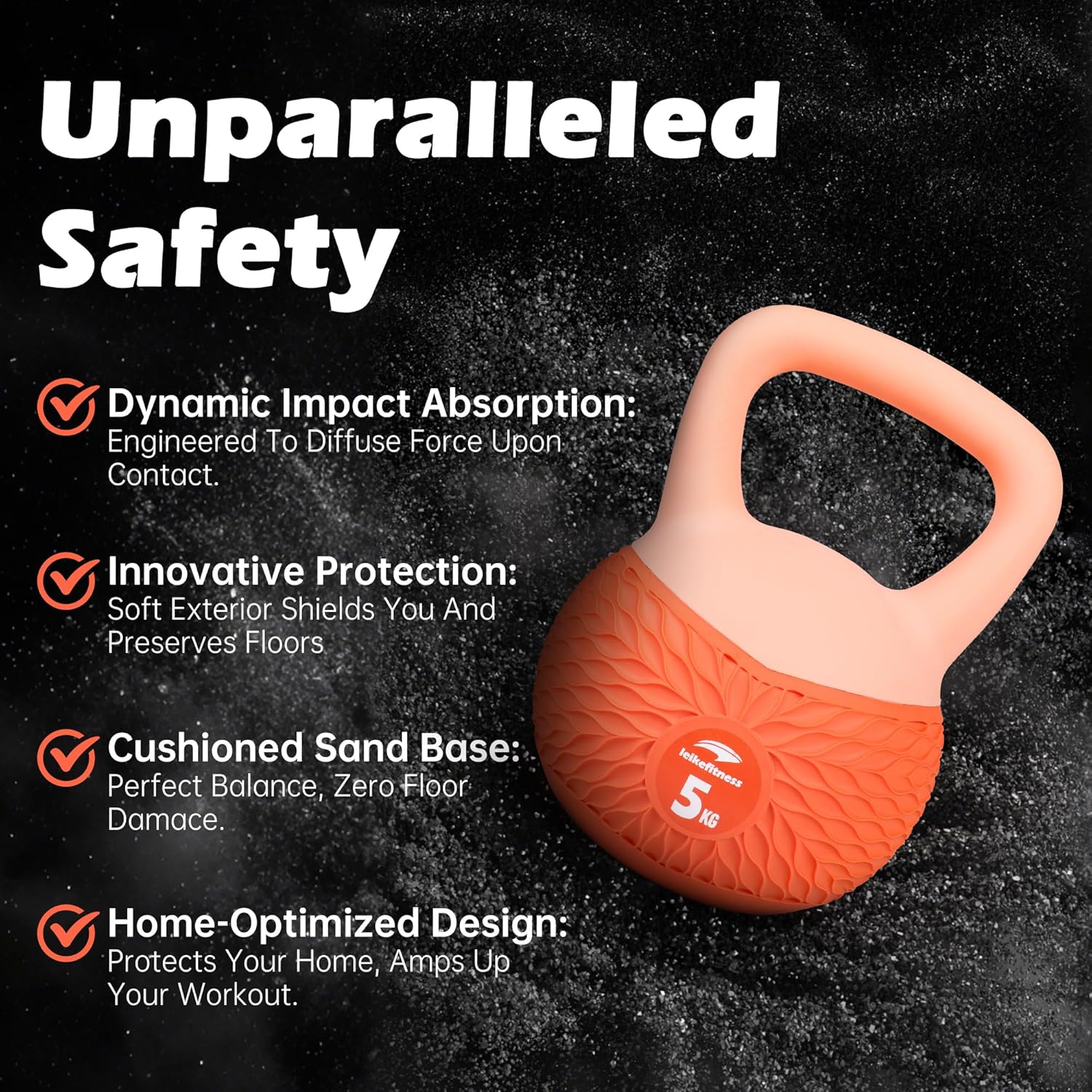 Leikefitness Soft Kettlebells, rutschfester Griff, Gewicht für Damen und Herren, gepolstert, schlagfest, Krafttraining, Kettlebell, Heimtraining – Bild 3