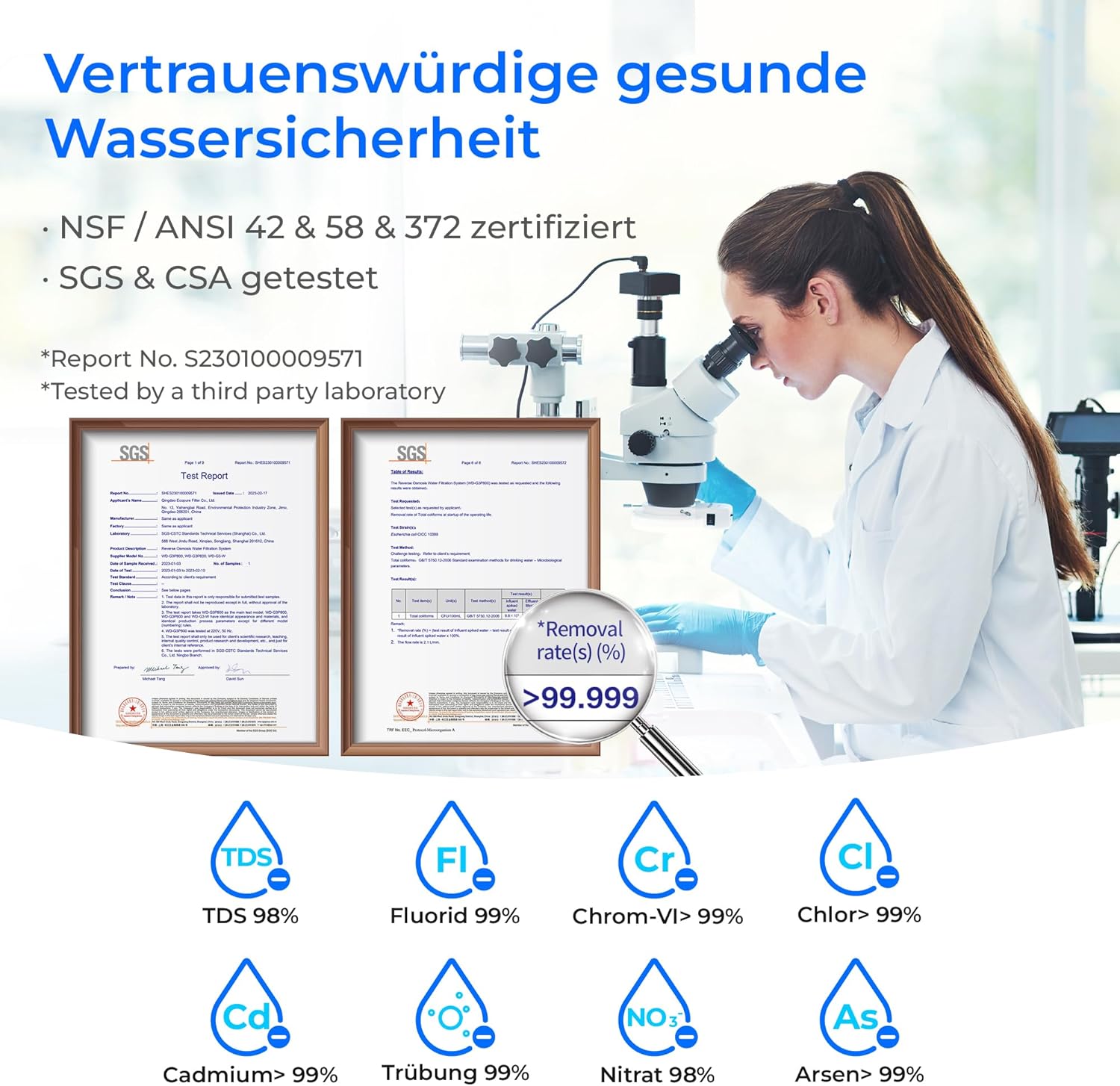 Waterdrop G3P600 Umkehrosmosesystem, 600 GPD, 8000 Liter, Entkalkungssystem, RO-System unter der Spüle, reduziert TDS, 2:1 rein für den Abfluss, intelligenter LED-Wasserhahn – Bild 3