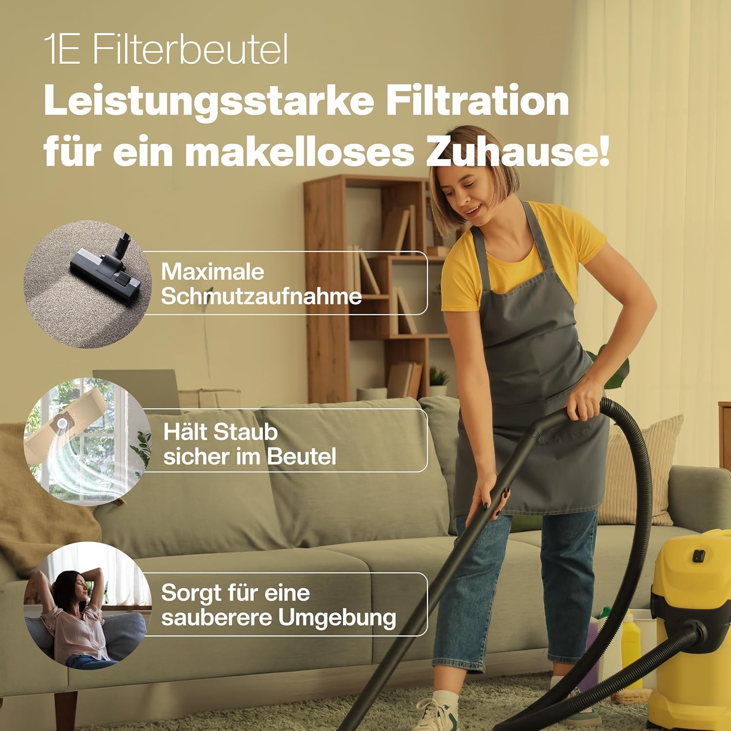 10 Staubsaugerbeutel für Kärcher WD3 Staubsaugerbeutel Filterbeutel 6.959-130.0/69591300 – Bild 4