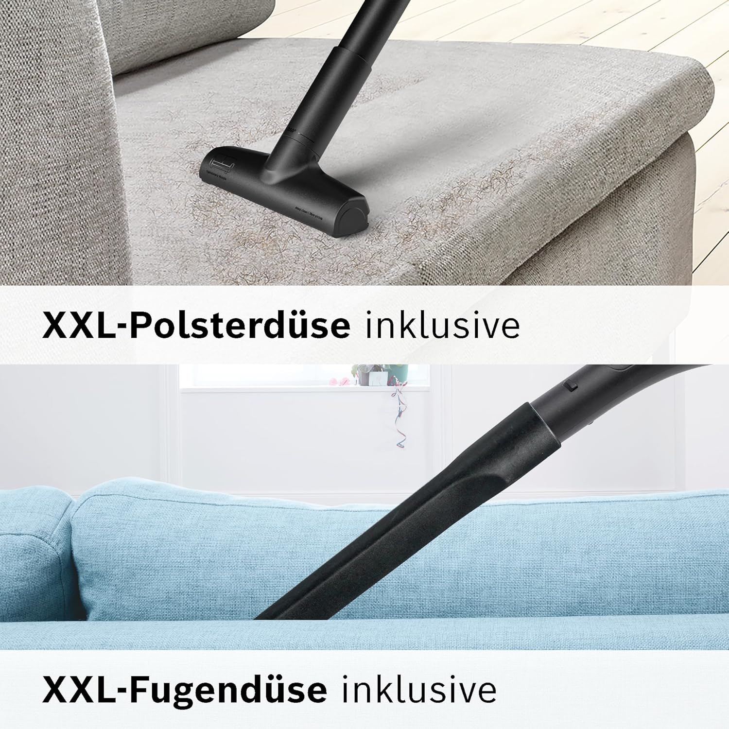 Bosch Bagless Series 6 BGC41XALL Staubsauger, Bodenstaubsauger, Testsieger, ideal für Allergiker, Hygienefilter, Hartbodendüse, XXL-Polsterdüse, hohe Saugleistung, leise, 700 W, weiß – Bild 10