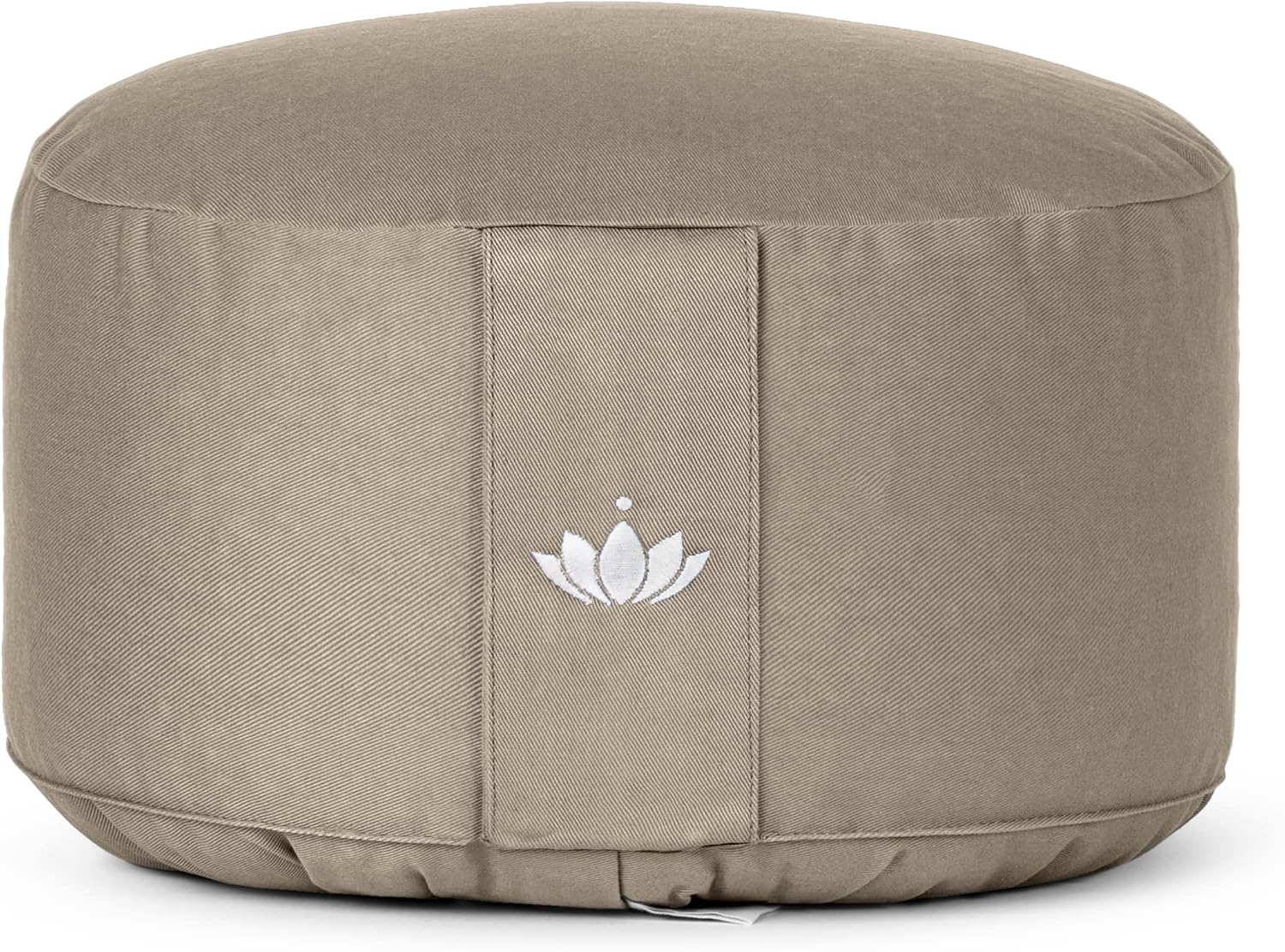 Lotuscrafts Meditationskissen extra hoch mit 20 cm Sitzhöhe, Yogakissen mit Dinkelfüllung, rundes Yogakissen, rundes Bodenkissen, Meditationskissen, waschbarer Bezug, GOTS zertifiziert