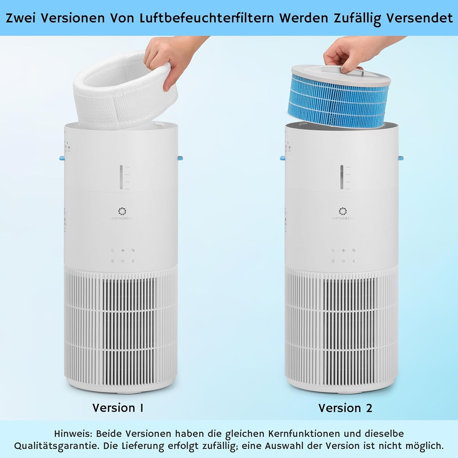 Airthereal AEH300 2-in-1 Luftreiniger & Luftbefeuchter – Kombigerät für Räume bis 111 m² – HEPA-Filter gegen Pollen & Tierhaare – Hygienische Kaltverdunstung ohne Nebel & Kalkstaub – Auto-Modus – Bild 9
