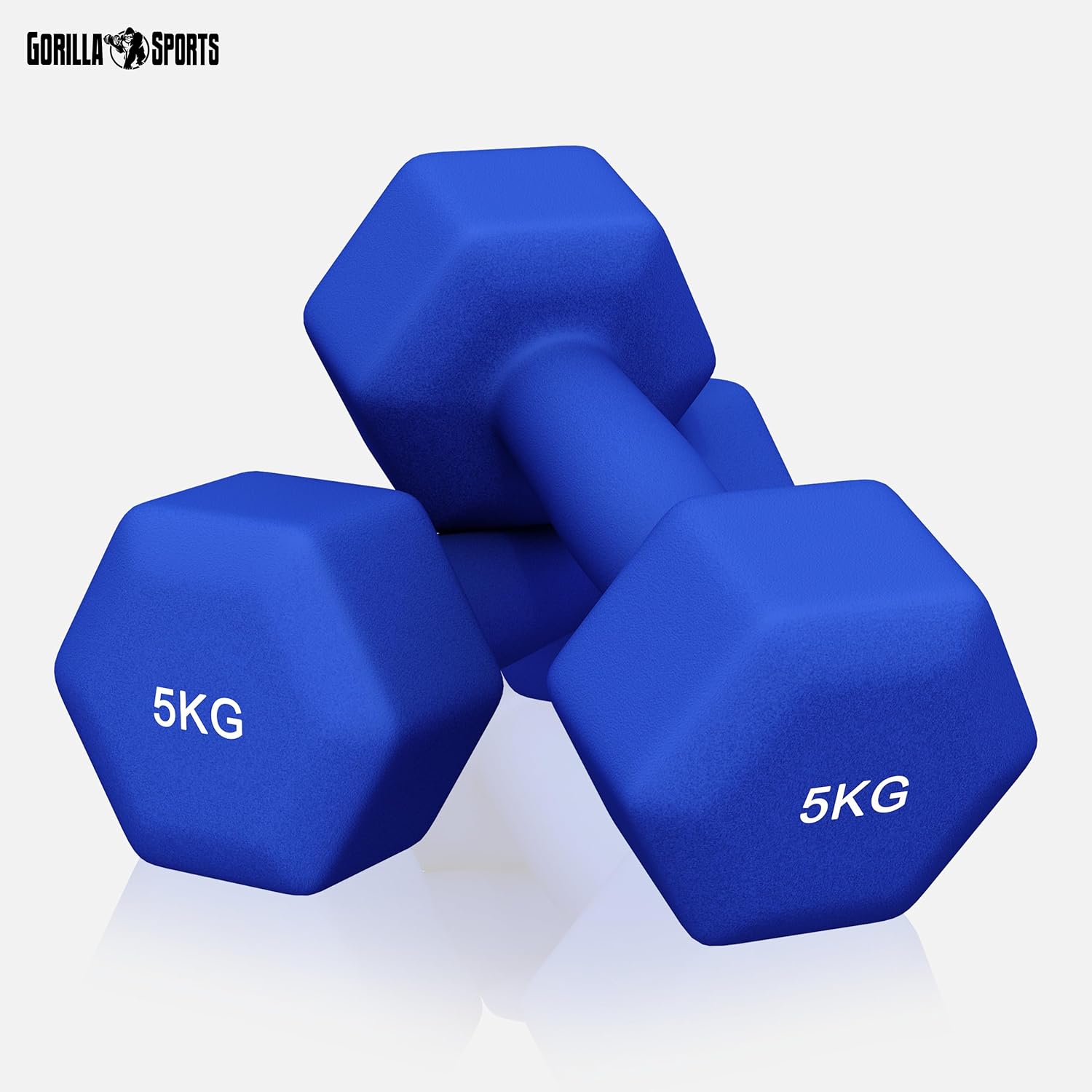 GORILLA SPORTS® Kurzhantel-Set – Neopren, Gusseisen, Gewicht und Farbe wählbar – Sechseck-Hanteln, Kurzhantel-Set, Kurzhantelgewichte, Kurzhantel-Set für Pilates, Damen, Herren – Bild 3