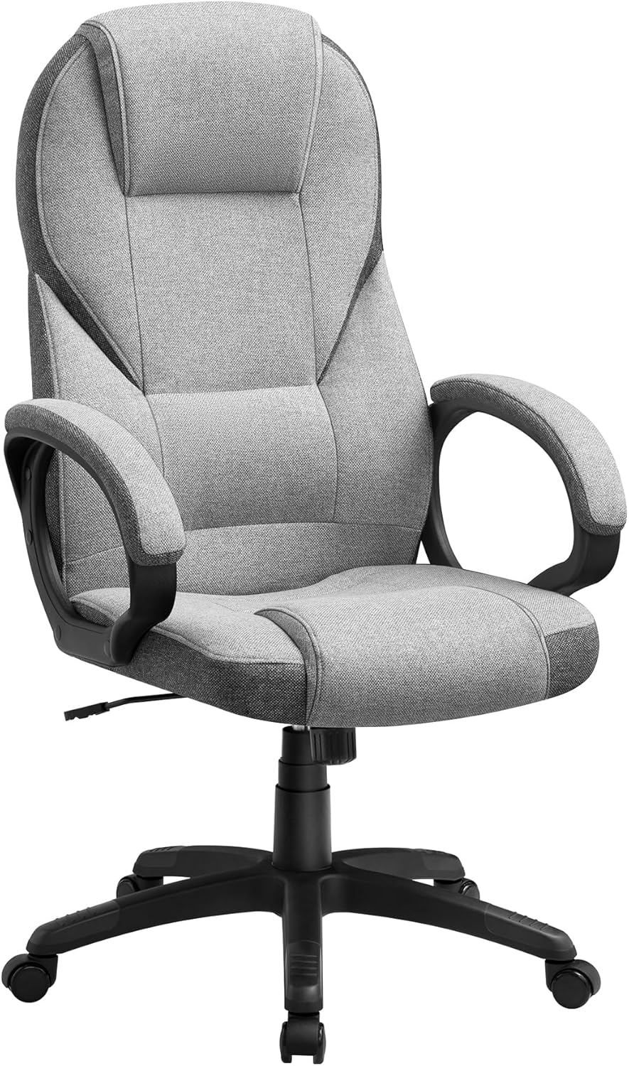 SONGMICS OBG022G01 Bürostuhl, Gaming-Stuhl, ergonomischer Chefsessel, drehbar und höhenverstellbar, Workstation, mit Rollen, Taubengrau OBG022G01, 7370 (112-122) cm