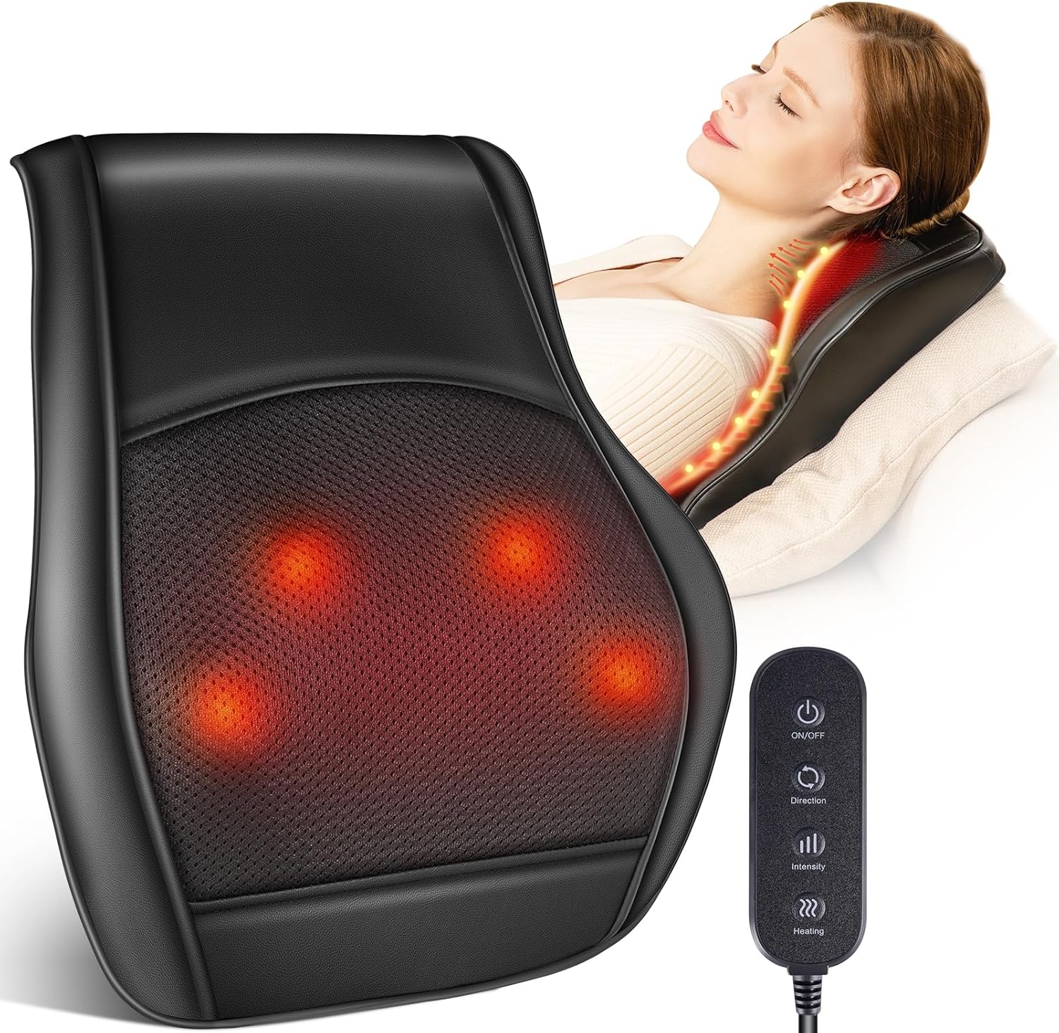 Brelley Massagegerät, Nackenmassagegerät mit Wärme, Shiatsu-Rückenmassagegerät mit 3D-Tiefengewebemassage für Nacken, Rücken, Beine – Geschenke für Frauen, Männer und Eltern