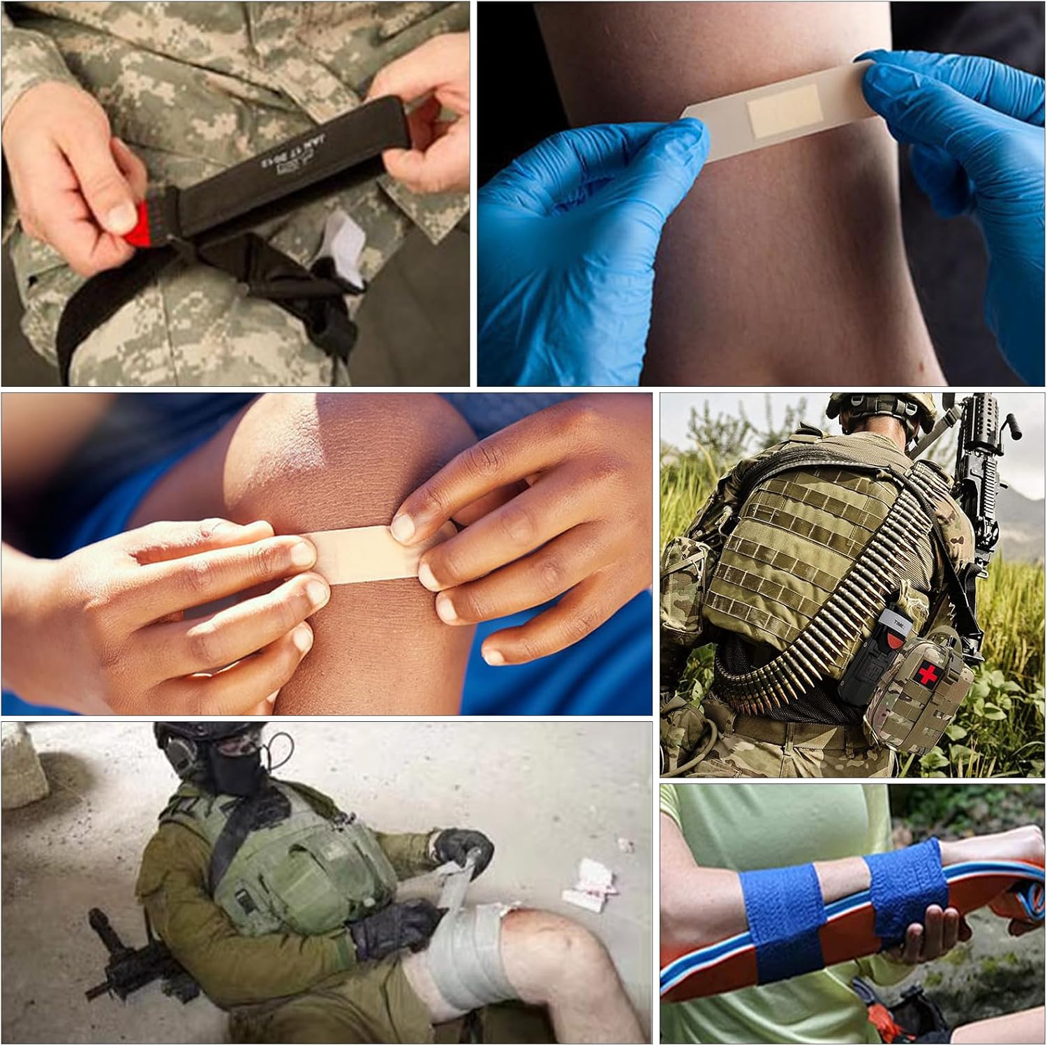 61-teiliges Outdoor-Erste-Hilfe-Set, Survival-Set, Erste-Hilfe-Set, Trauma-Erste-Hilfe-Tasche, Erste-Hilfe-Set Militär, Notfall-Trauma-Überlebensausrüstung, für Camping, Wandern, Radfahren, Klettern und Reisen – Bild 6