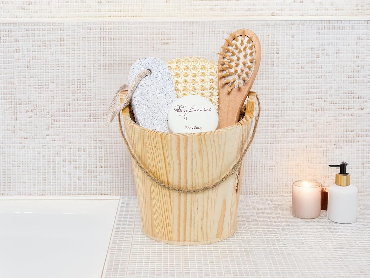 BRUBAKER Wellness-Set im Holzeimer 5-teilig – Bild 3