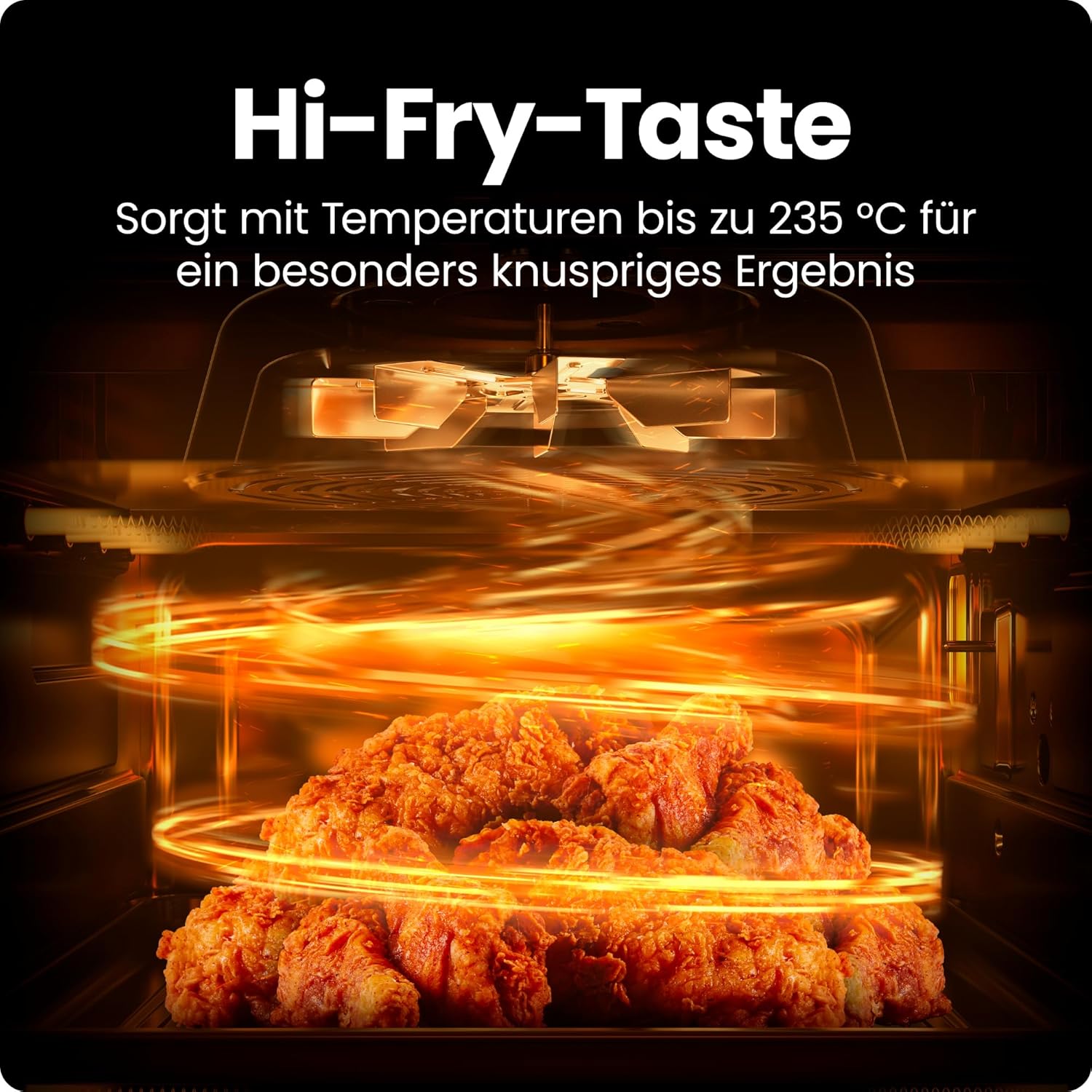 Chefman 5,7 l Heißluftfritteuse, schnell und einfach, kompakte Heißluftfritteuse mit Hi-Fry-Technologie, Touch-Bedienung mit 4 Voreinstellungen, antihaftbeschichtet und spülmaschinenfest – Schwarz – Bild 5