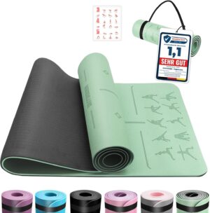 Yogamatte, TPE 6 mm dick, hautfreun...