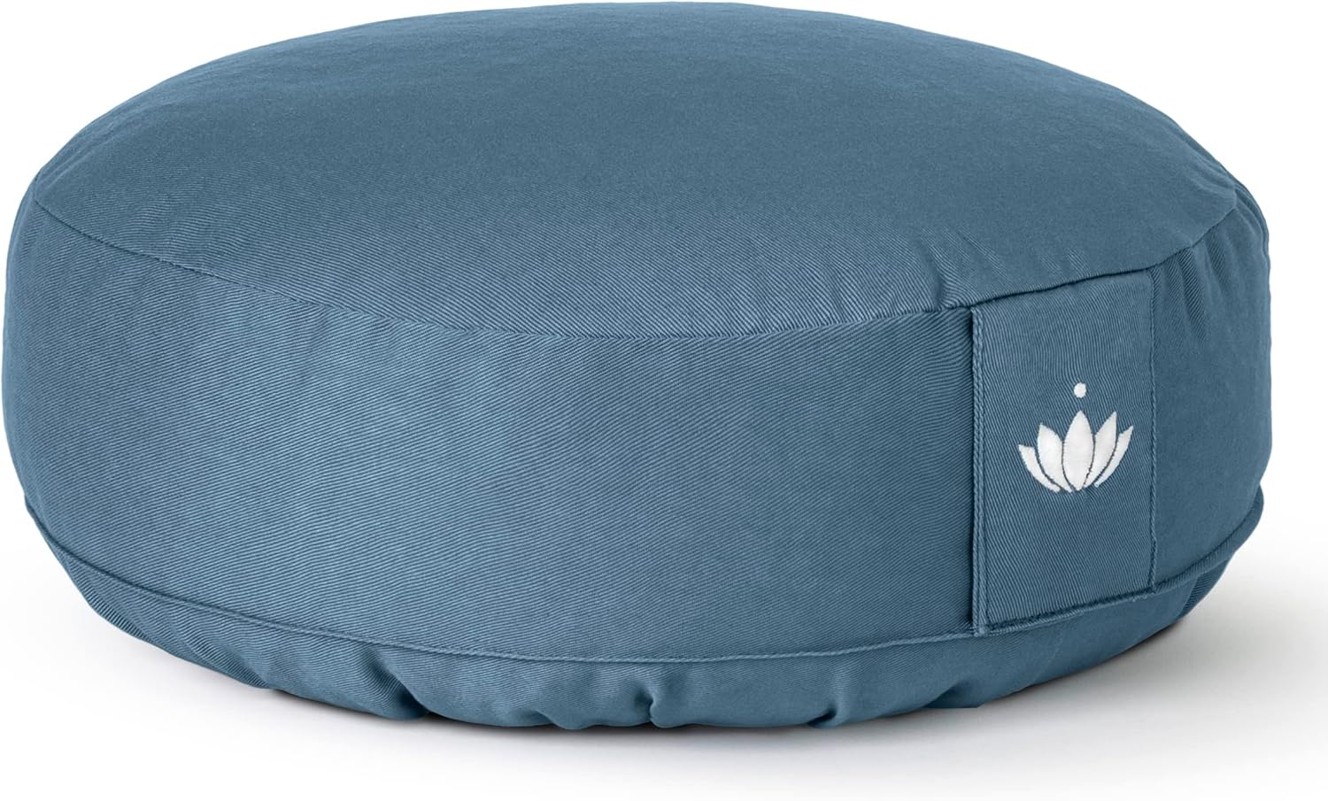 Lotuscrafts Yogakissen, Meditationskissen, extra niedrig – Höhe 10 cm – waschbarer Baumwollbezug – Yogakissen mit Dinkelfüllung – GOTS-zertifiziert
