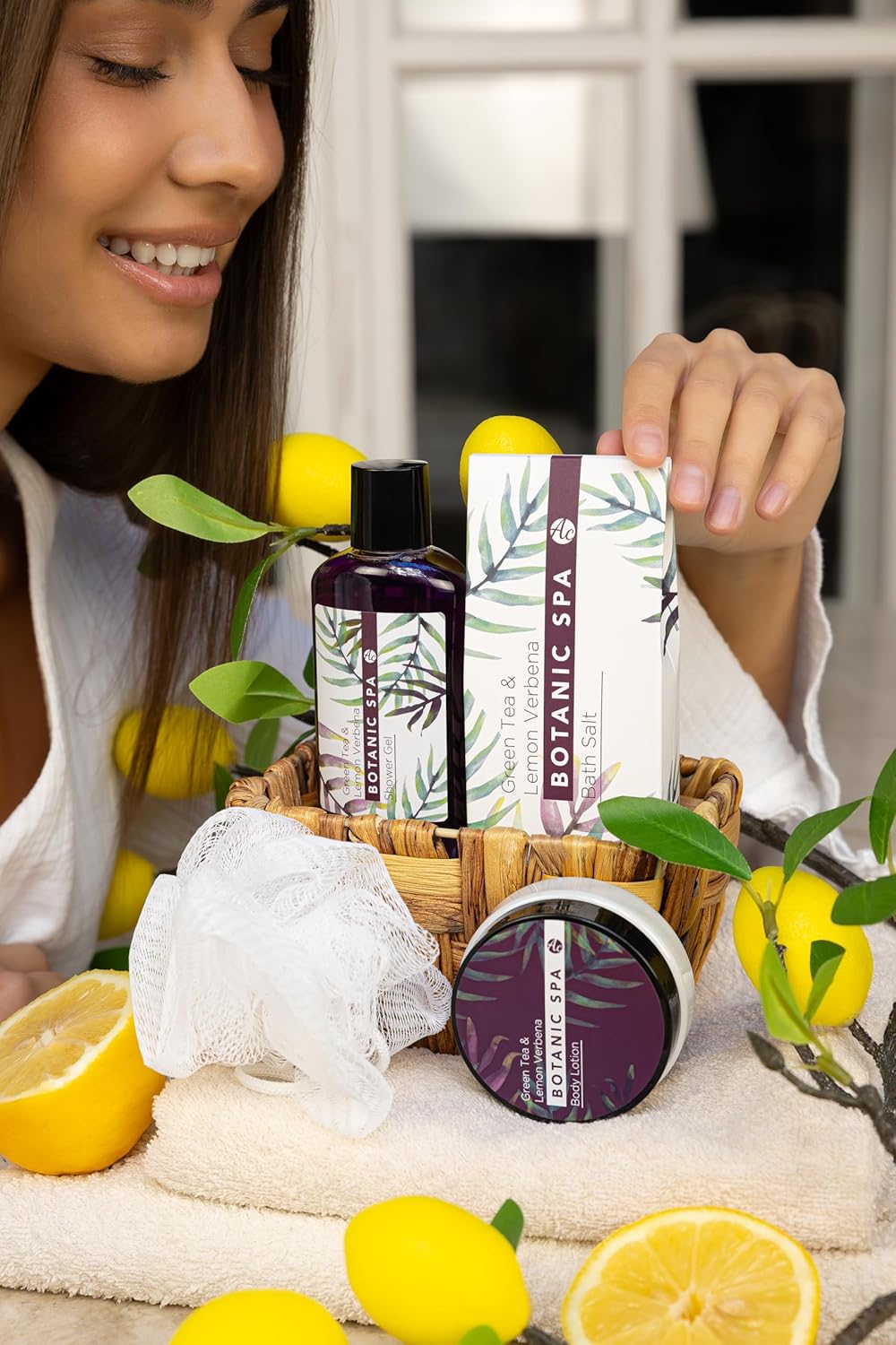 Accentra Botanic Spa Geschenkset im dekorativen Seegraskorb – 5-teiliges Bade- und Duschset, bestes Geschenk für Geburtstag, Valentinstag usw. – Bild 9