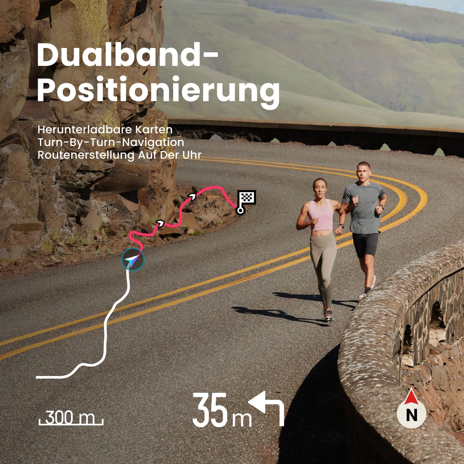 Amazfit Cheetah Lauf-Smartwatch mit Dualband-GPS, Routennavigation und Offline-Karten, Trainingsvorlage, Herzfrequenzmesser, integrierter Alexa, Ladezeit: ca. 2 Stunden, Titan, Einheitsgröße – Bild 5