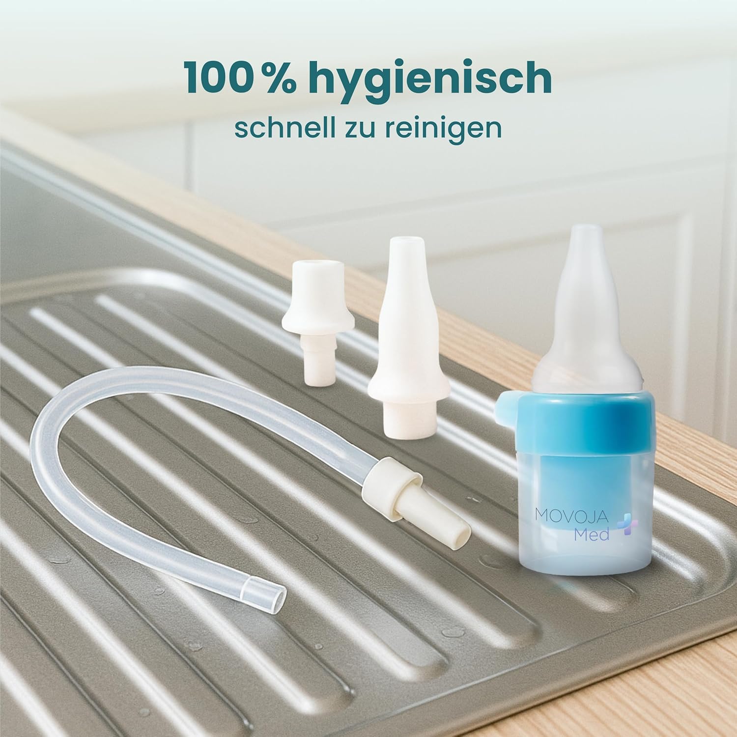 MED Nasensauger für Babys und Kinder – inklusive zusätzlicher Aufsätze und ohne Filter, aus sicherem medizinischem Silikon und wiederverwendbar, Nasensauger für Nasenschleim, Nasensauger für Babys, Säuglinge und Kleinkinder – Bild 3