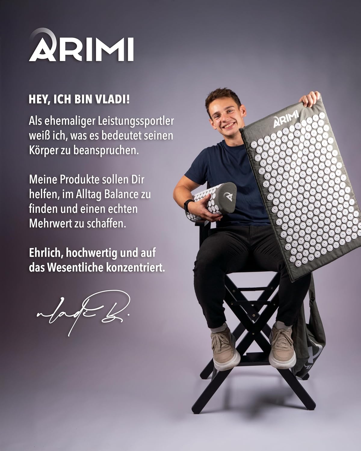 ARIMI Akupressurmatte mit Kissen und Tasche, nachhaltig, ergonomisch – zur Schmerzlinderung, Entspannung und Erholung, ideal für Rücken und Nacken, Massagematte mit Akupressurkissen – Bild 7