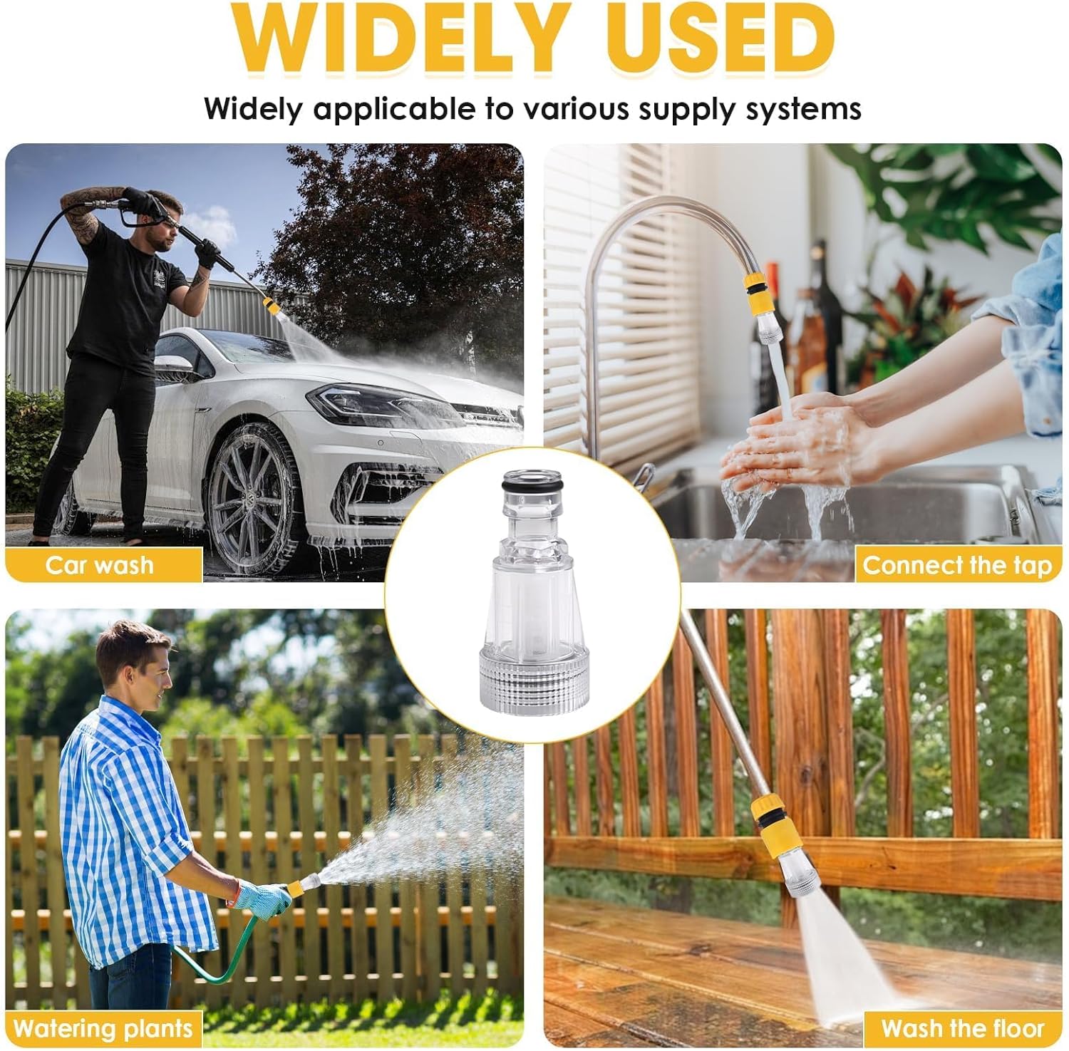 4 Stück Wasserfilter für Hochdruckreiniger, 3/4 Zoll Anschluss für Hochdruckreiniger mit Schnellkupplung, Gartenschlauch, Filterrohr für Gartenpumpe, Gartenbewässerung, Wohnmobil, Haushalt – Bild 2