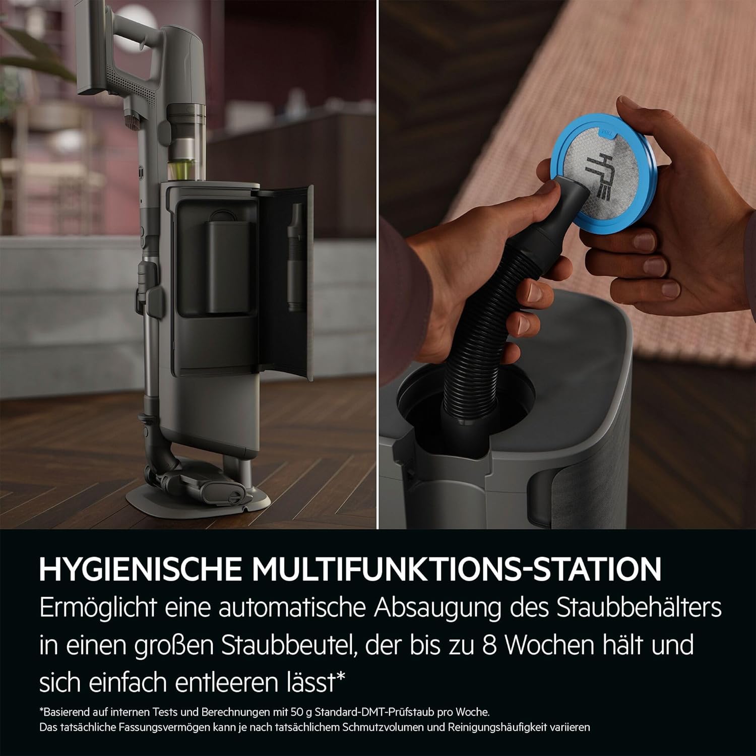 AEG Ultimate 8000 Akku-Staubsauger mit Saugstation von Stiftung Warentest mit GUT (2,5), Auto-Modus, 5-Stufen-Filtration, für Hartboden, Teppich, 25 V Akku wechselbar, 400 ml, Dunkelgrau, AP83AB25DG – Bild 6