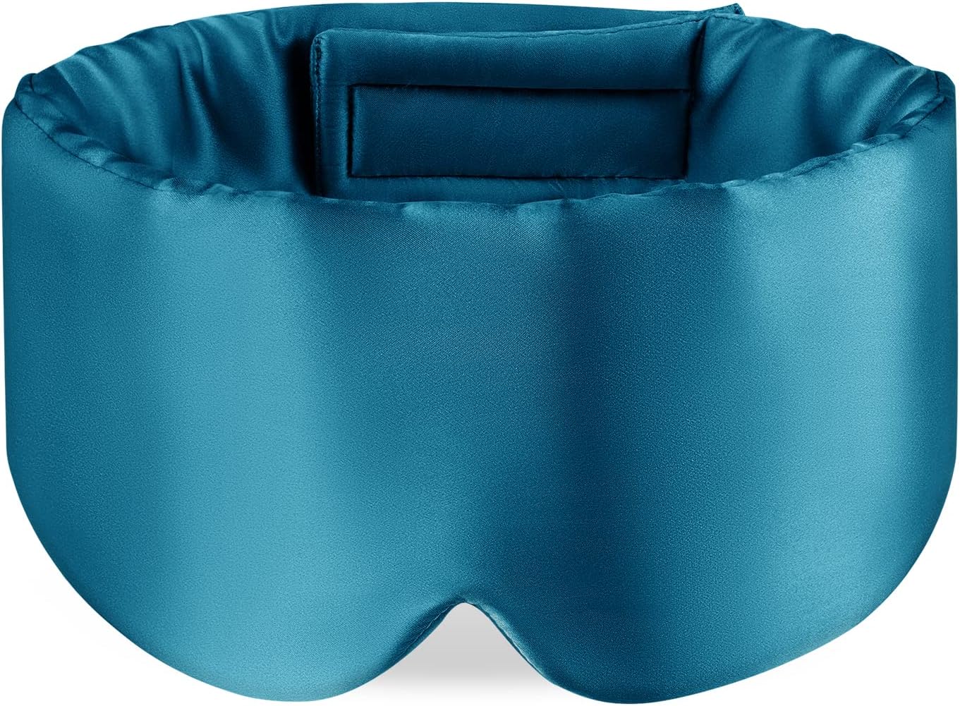 OLESILK Schlafmaske aus 100 % Maulbeerseide, Augenmaske mit verstellbarem Kopfband für Männer und Frauen, große Schlafmaske und Augenbinde für Nachtschlaf, Reisen und Nickerchen, Pfauenblau