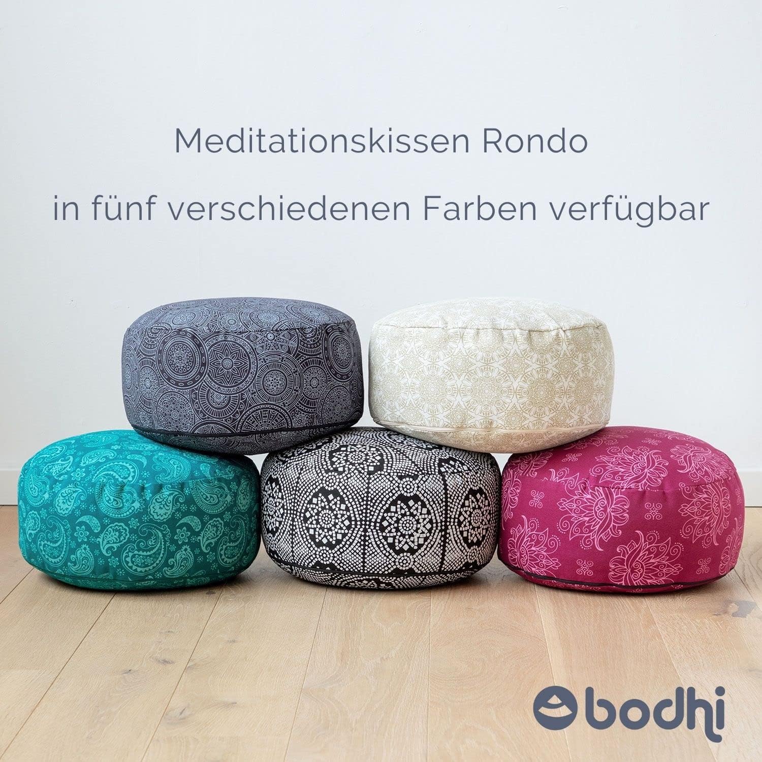 Rondo Maharaja Collection Meditationskissen mit abnehmbarem Baumwollbezug und Dinkel-Füllung, 32 x 17 cm, mit praktischer Trageschlaufe – Bild 6
