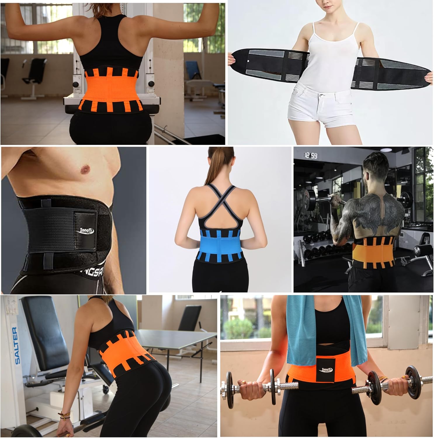 Rückenstütze für Männer und Frauen – Rückenstützgürtel zur Stabilisierung der Lendenwirbel beim Sport und bei der Arbeit – Kompression mit doppelten Verstellgurten – Bild 3