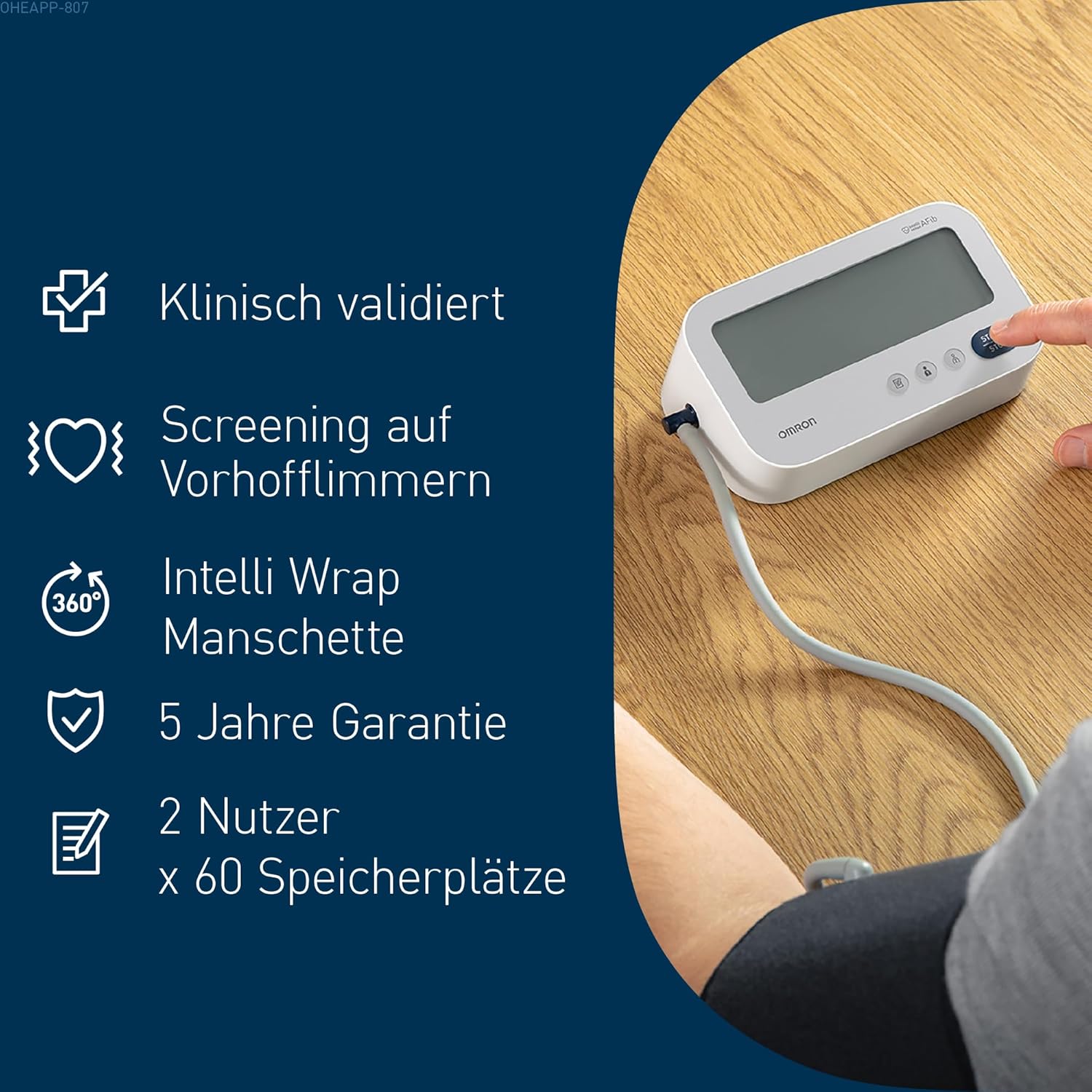 OMRON X3 Comfort AFib Digitales Blutdruckmessgerät, automatisches Oberarm-Blutdruckmessgerät mit Vorhofflimmererkennung, klinisch validiertes Blutdruckmessgerät, Diabetiker & Schwangere, 22-42 cm – Bild 5
